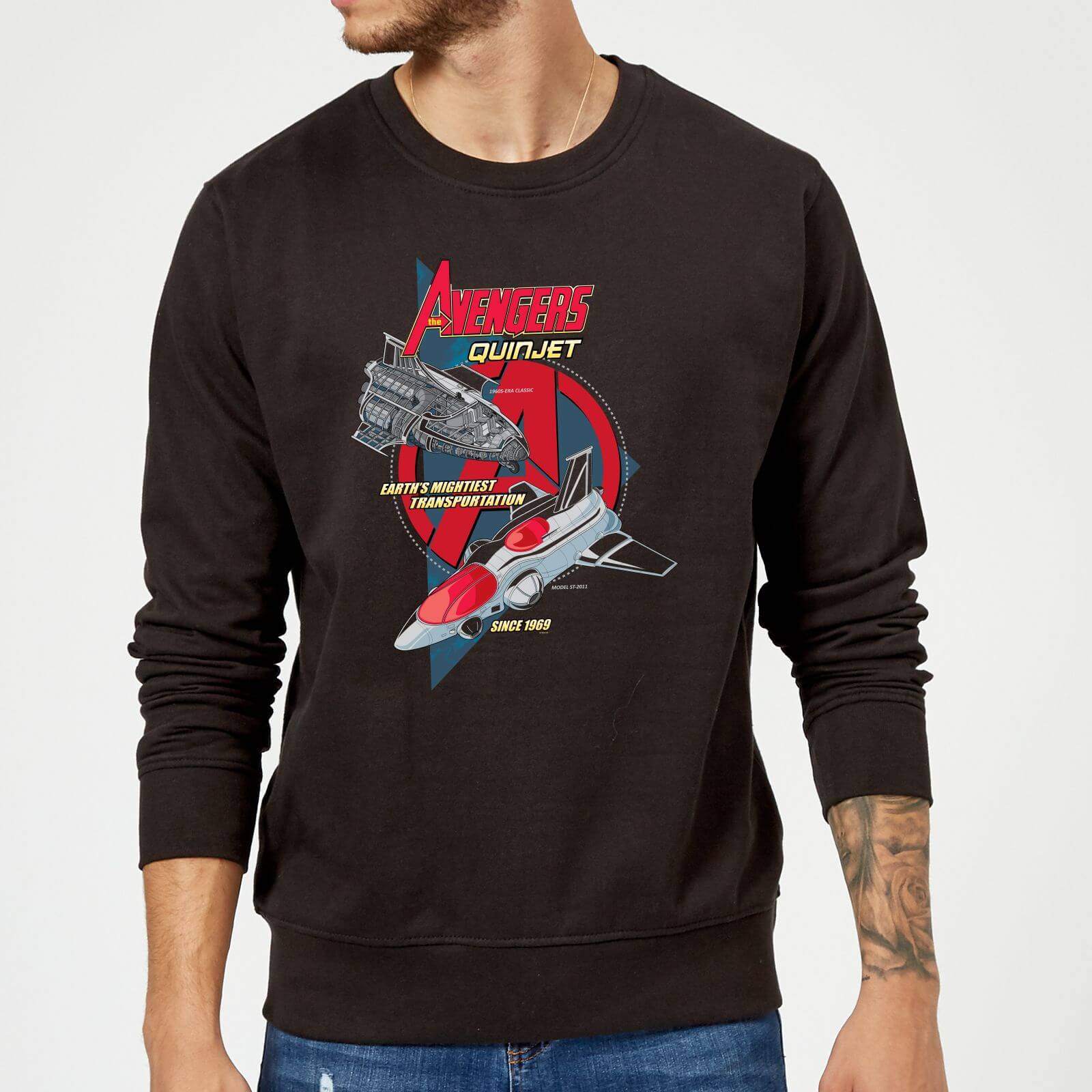 Marvel The Avengers Quinjet Sweatshirt - Black - XL - Negro
