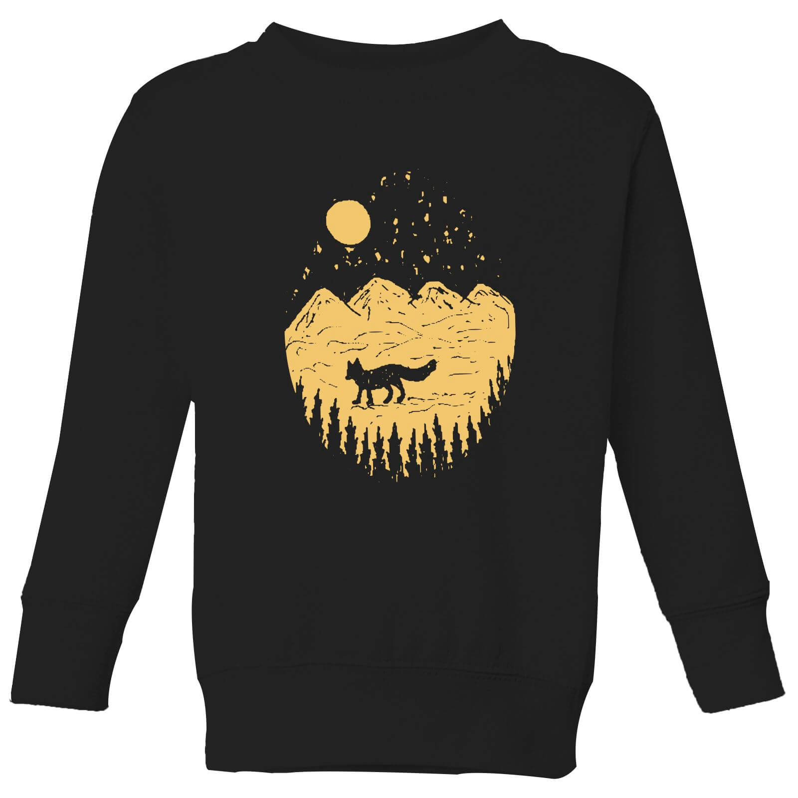 Moonlight Fox Adventure Kids' Sweatshirt - Black - 3-4 Years - Black