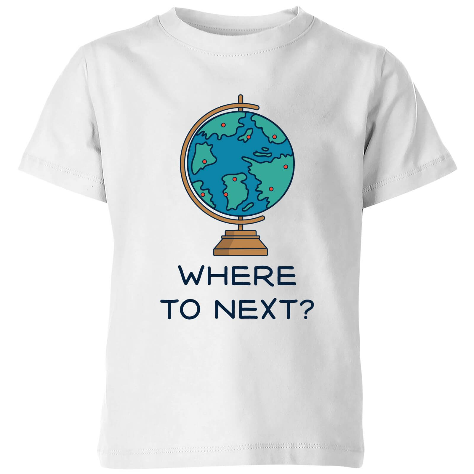 Globe Where To Next? Kids' T-Shirt - White - 3-4 Years - White