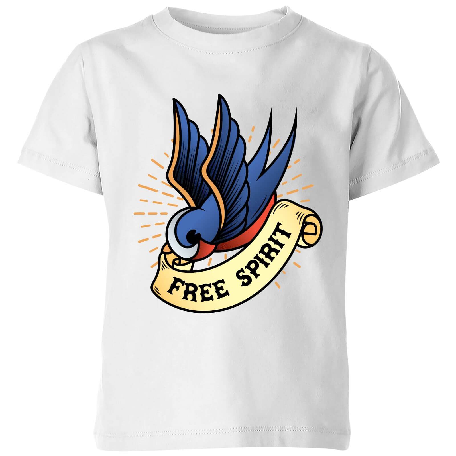 Swallow Free Spirit Kids' T-Shirt - White - 3-4 Years - White