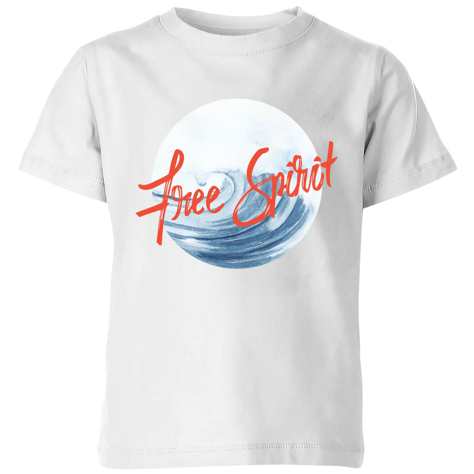 Free Spirit Tidal Wave Kids' T-Shirt - White - 5-6 Years - White