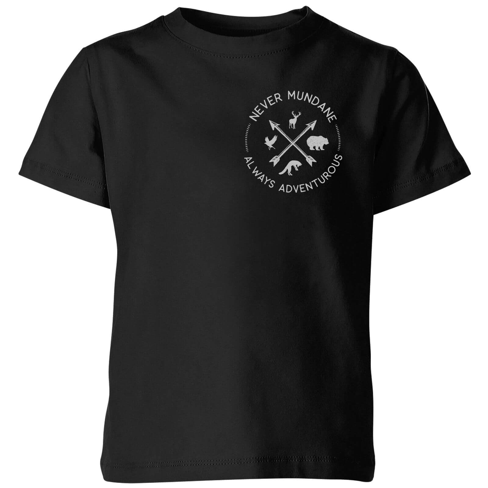 Never Mundane Pocket Print Kids' T-Shirt - Black - 5-6 Years - Black