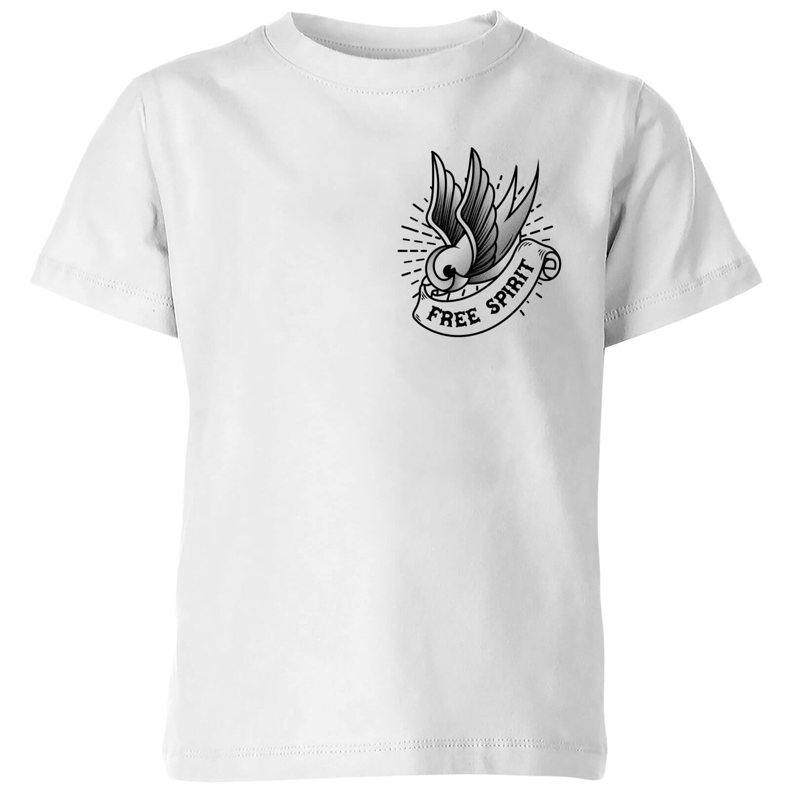 Swallow Free Spirit Pocket Print Kids' T-Shirt - White - 11-12 Years - White