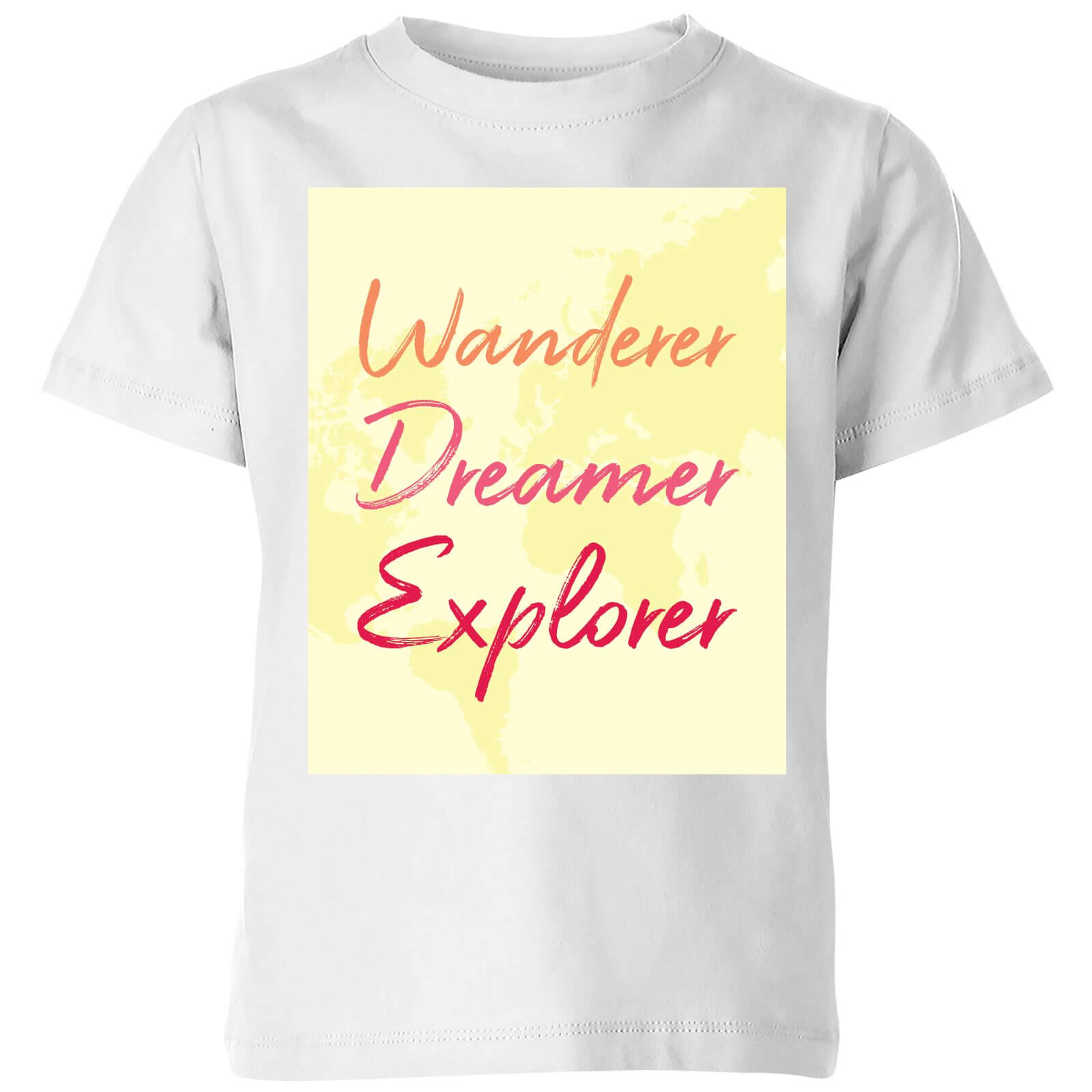 Wander Dreamer Explorer Background Kids' T-Shirt - White - 3-4 Years - White
