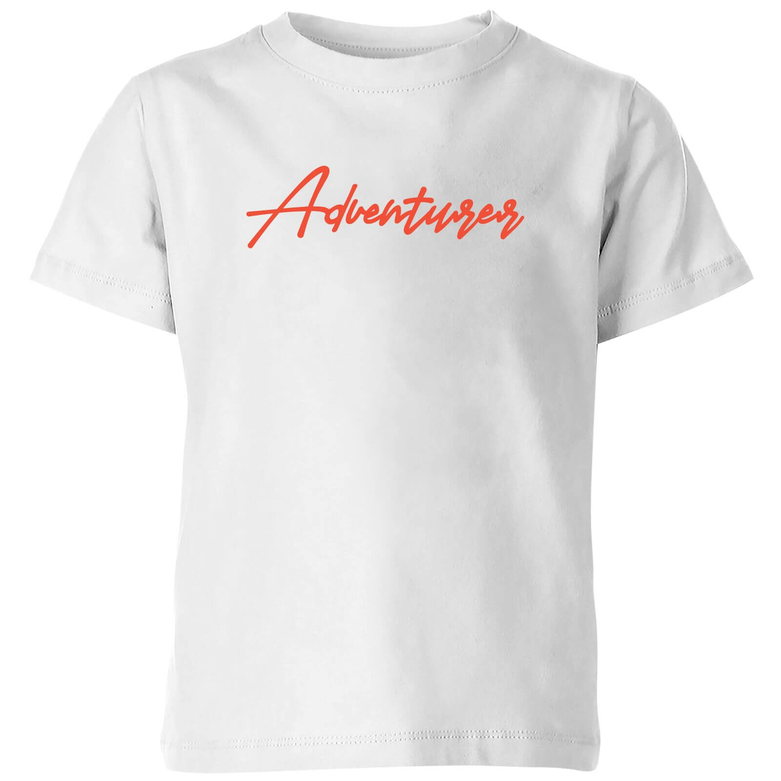 Adventurer Script Kids' T-Shirt - White - 3-4 Years - White