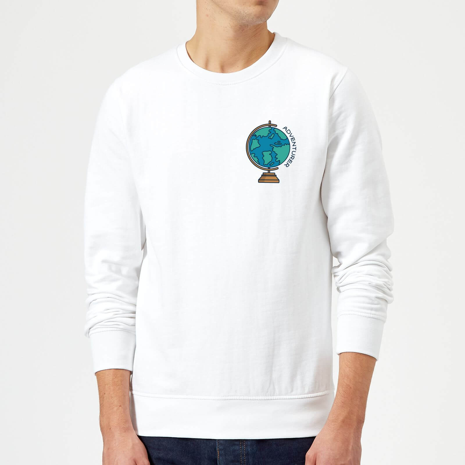 Globe Adventurer Pocket Print Sweatshirt - White - S - White