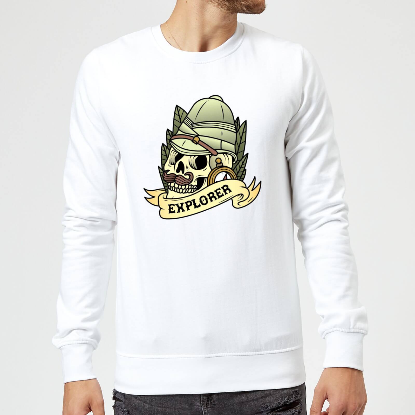 Explorer Skull Sweatshirt - White - M - White