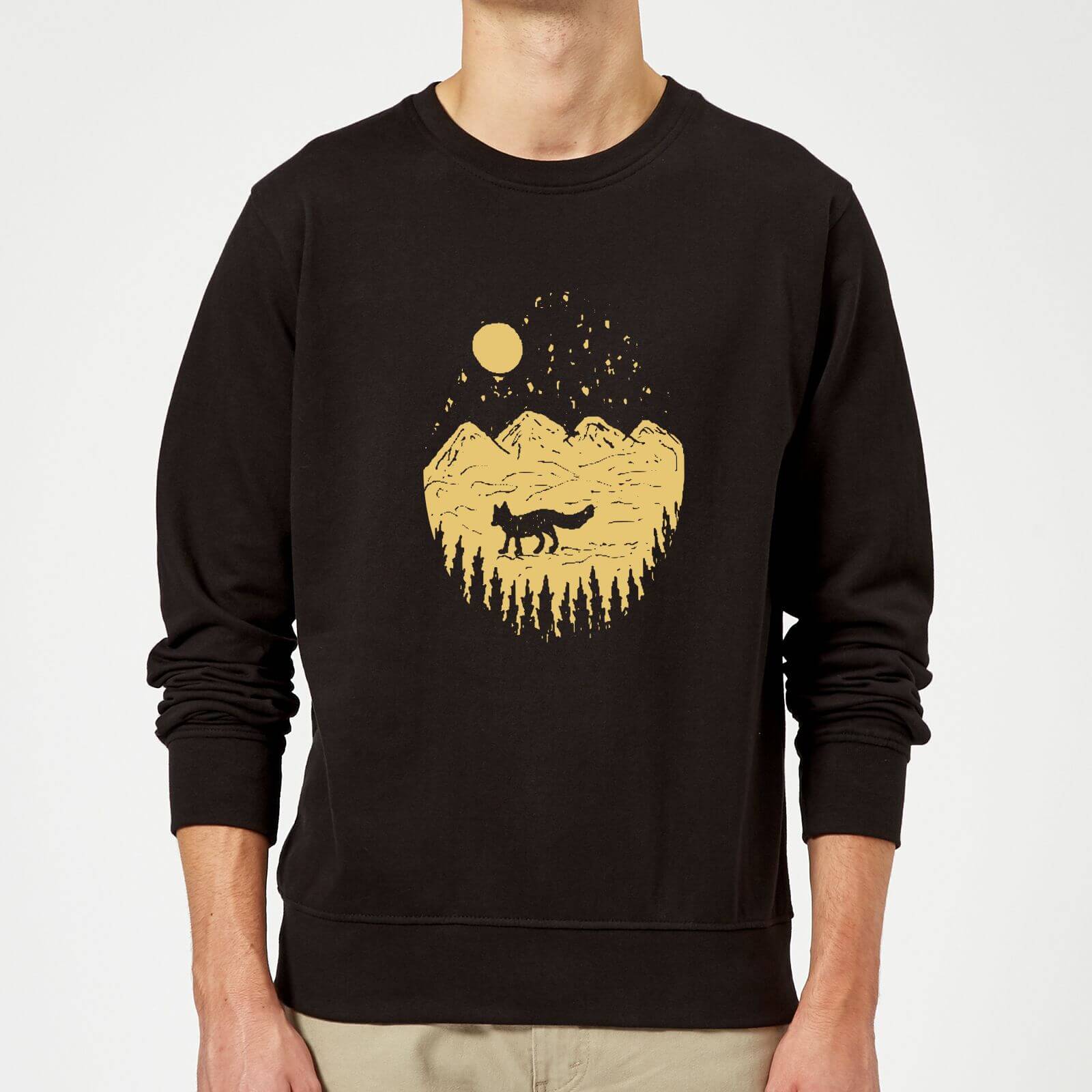 Moonlight Fox Adventure Sweatshirt - Black - M - Black