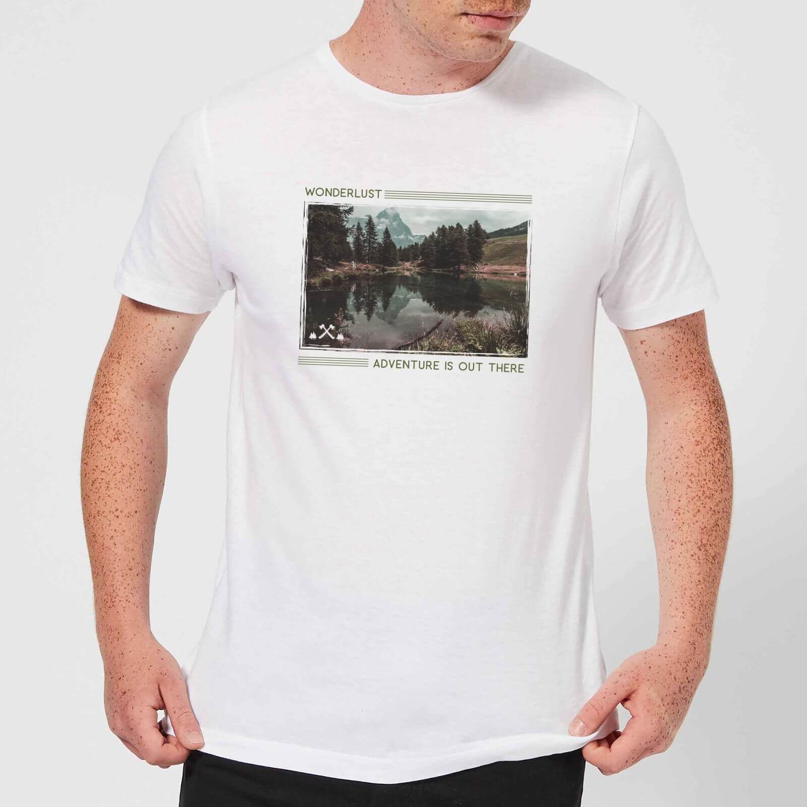 Forest Photo Scene Wonderlust Adventure Is Out There Men's T-Shirt - White - S - White