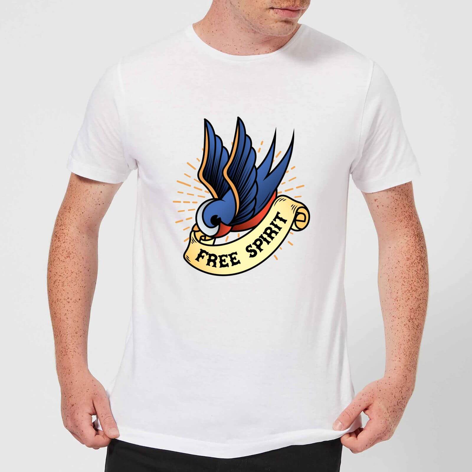 Swallow Free Spirit Men's T-Shirt - White - M - White