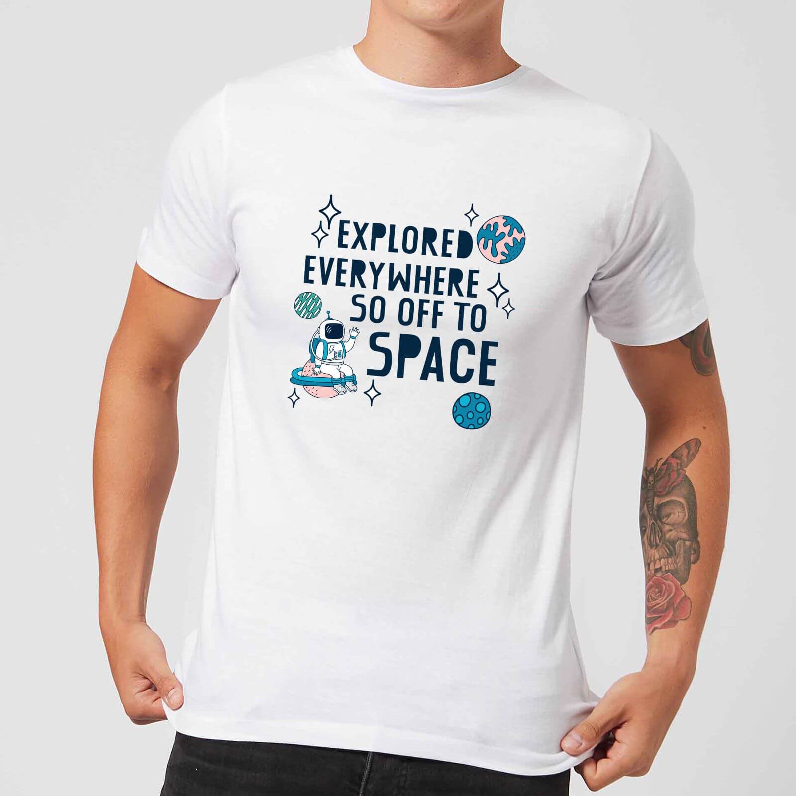 Explored Everywhere So Off To Space Men's T-Shirt - White - S - White