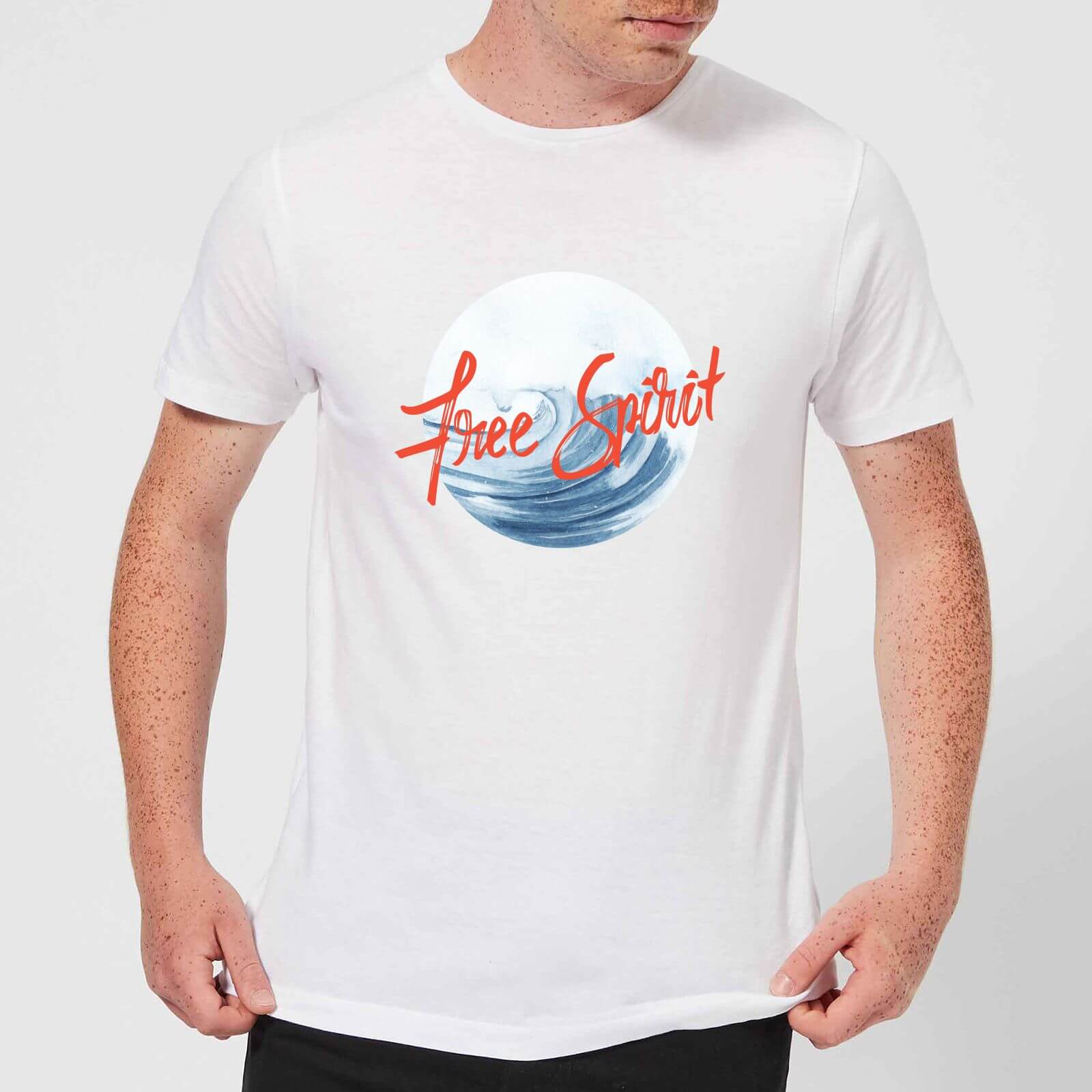 Free Spirit Tidal Wave Men's T-Shirt - White - S - White