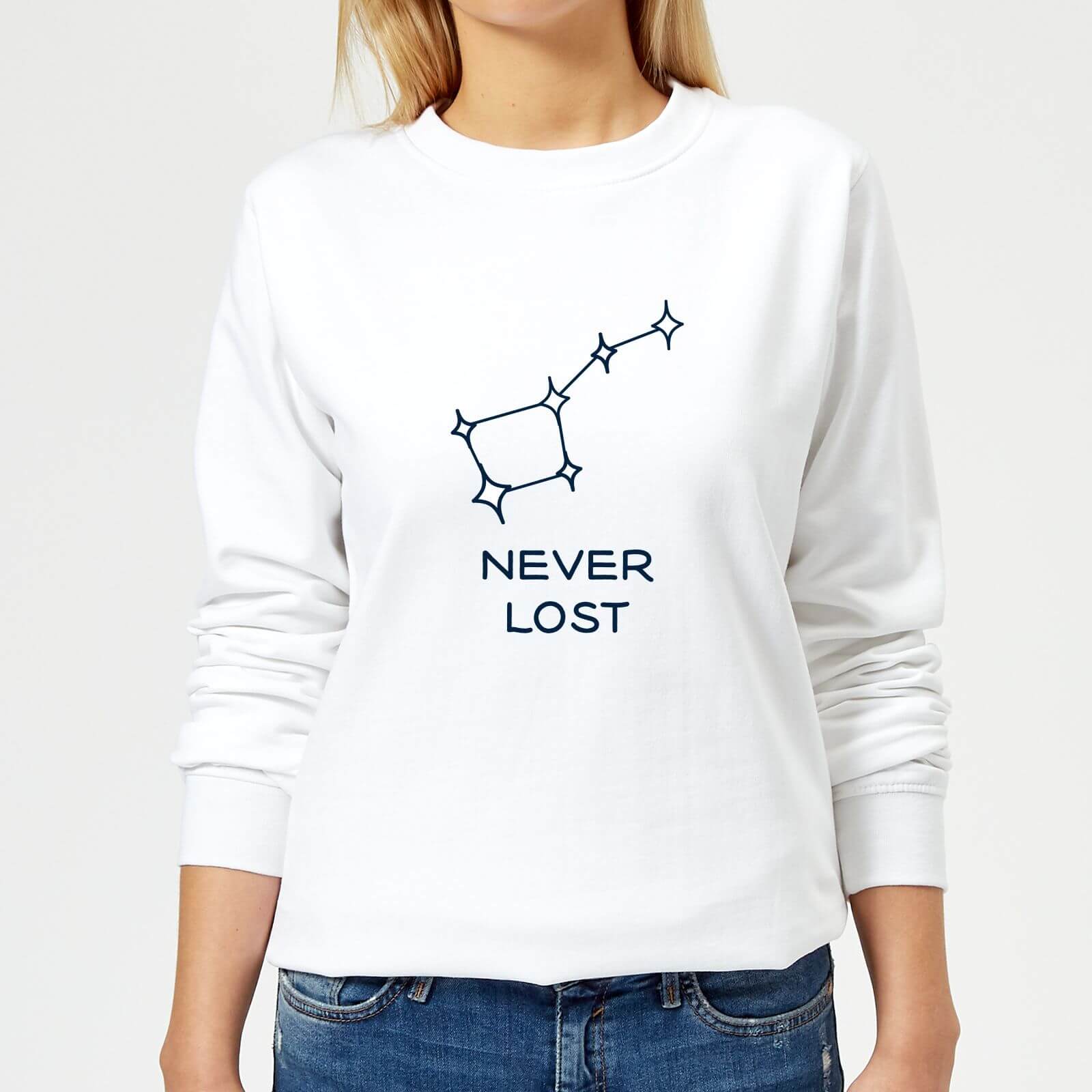 Little Dipper Constellation Never Lost Women's Sweatshirt - White - S - White
