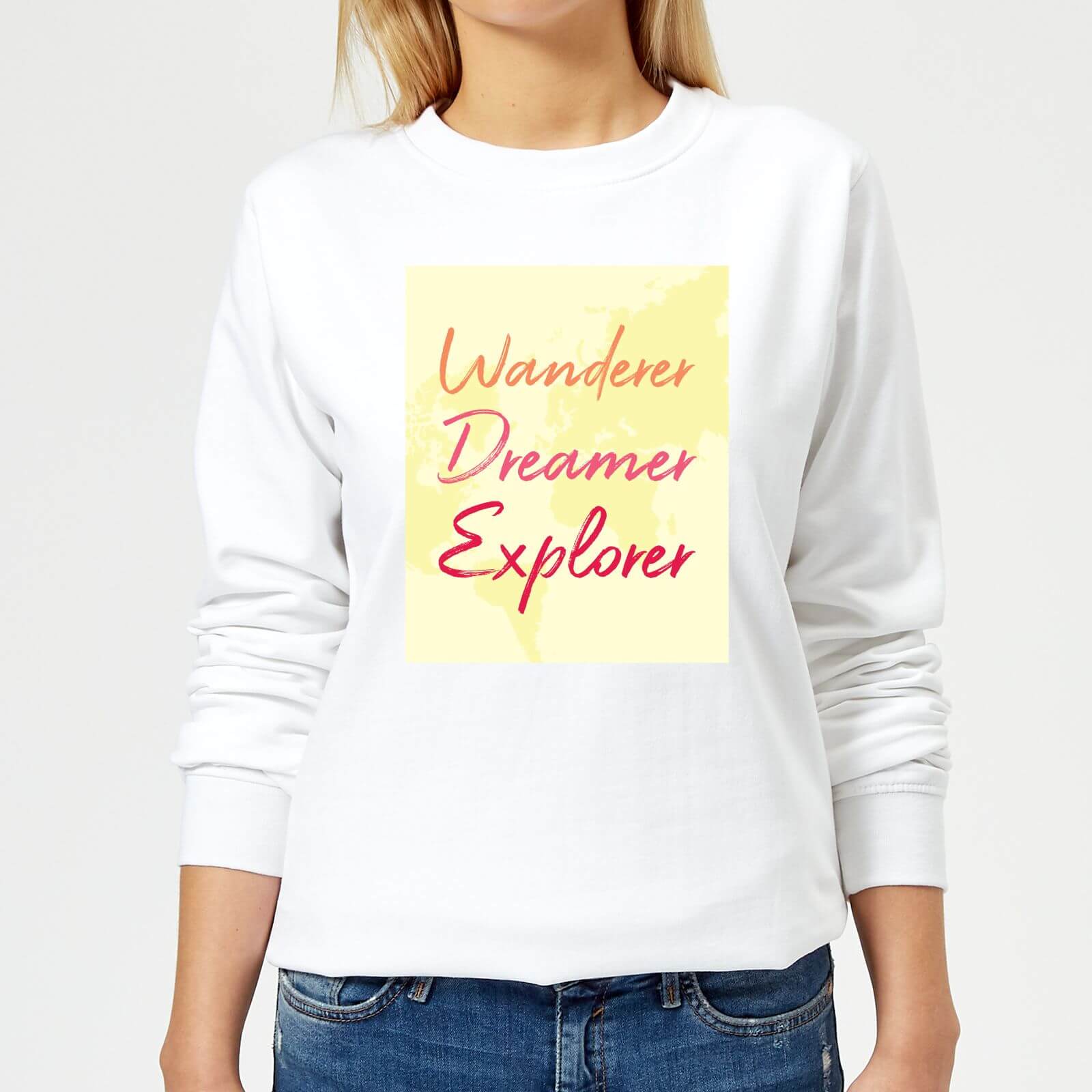 Wander Dreamer Explorer Background Women's Sweatshirt - White - XS - White