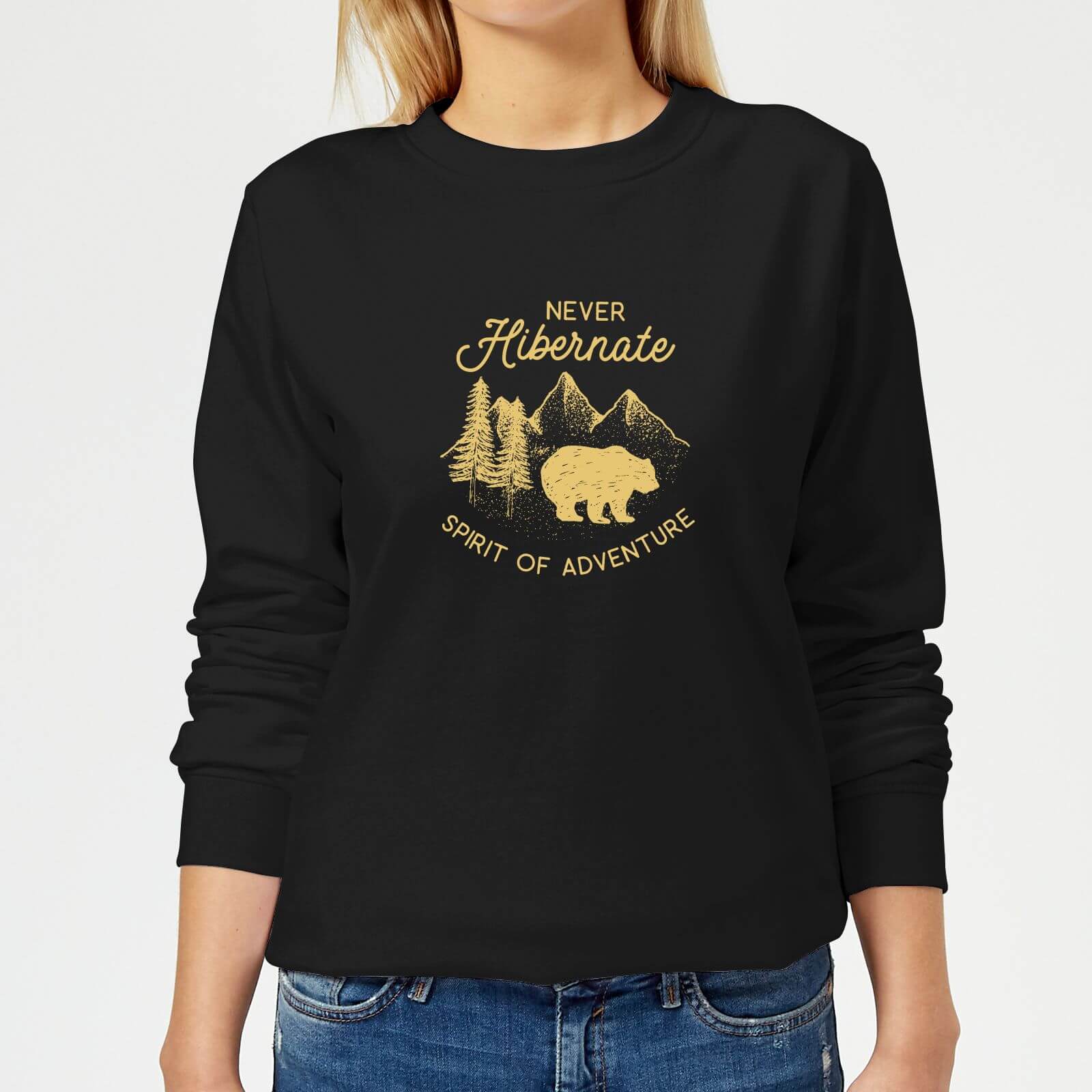 Never Hibernate Spirit Of Adventure Women's Sweatshirt - Black - XS - Black