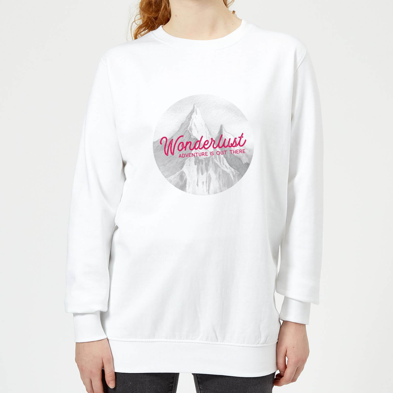 Mountain Wonderlust Adventure Is Out There Women's Sweatshirt - White - XS - White
