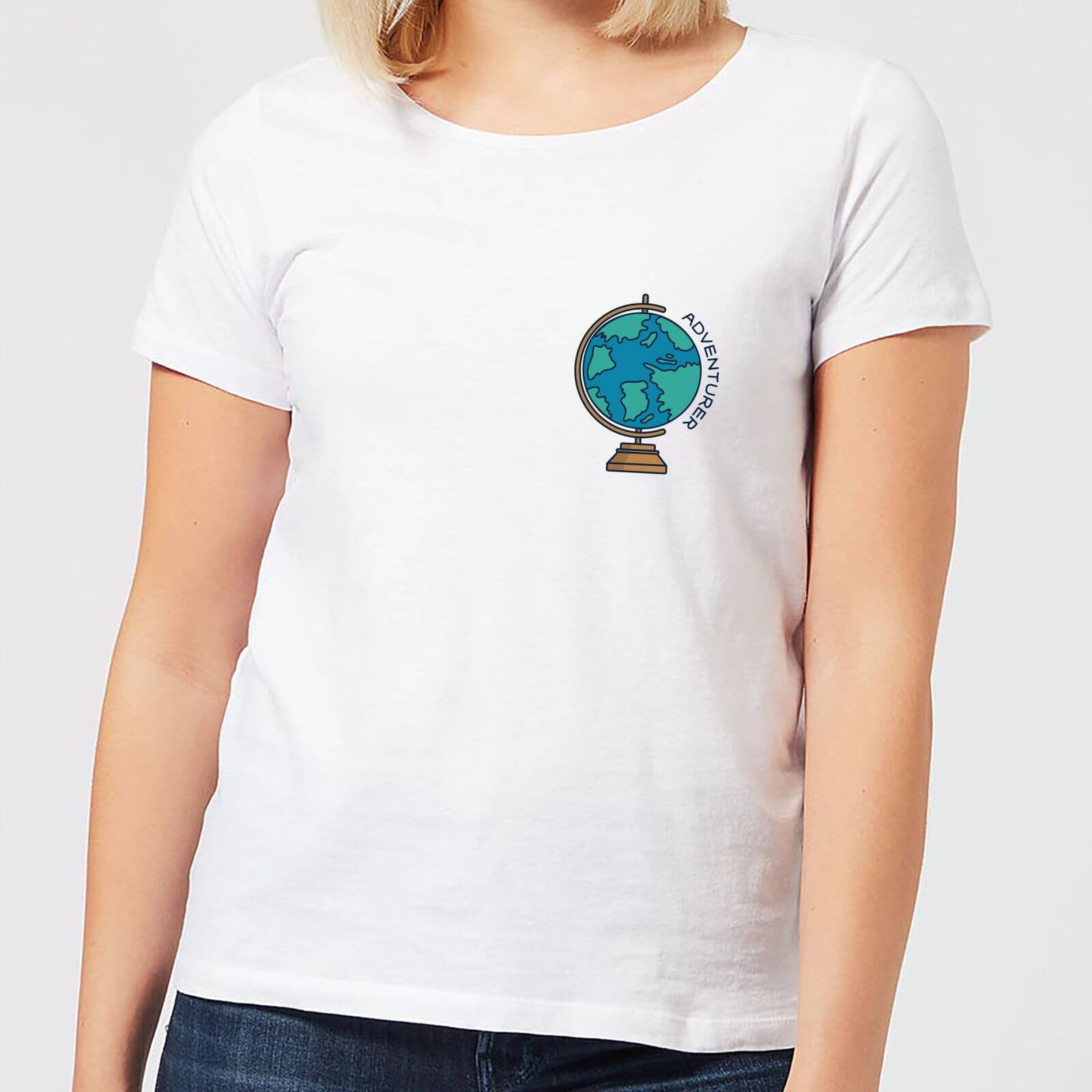 Globe Adventurer Pocket Print Women's T-Shirt - White - S - White