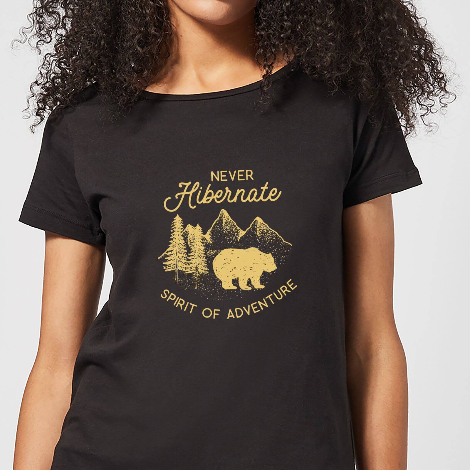 Never Hibernate Spirit Of Adventure Women's T-Shirt - Black - S - Black