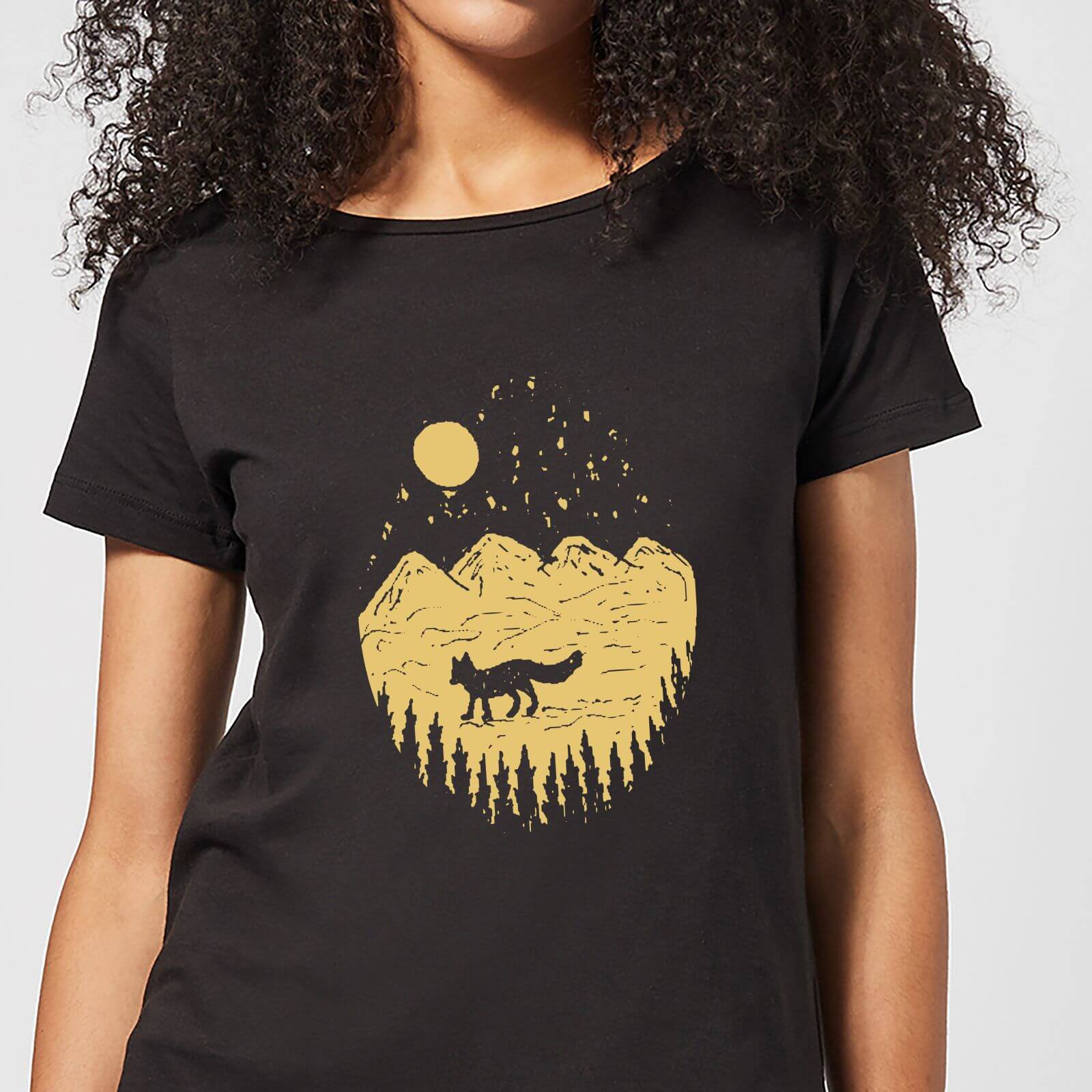 Moonlight Fox Adventure Women's T-Shirt - Black - S