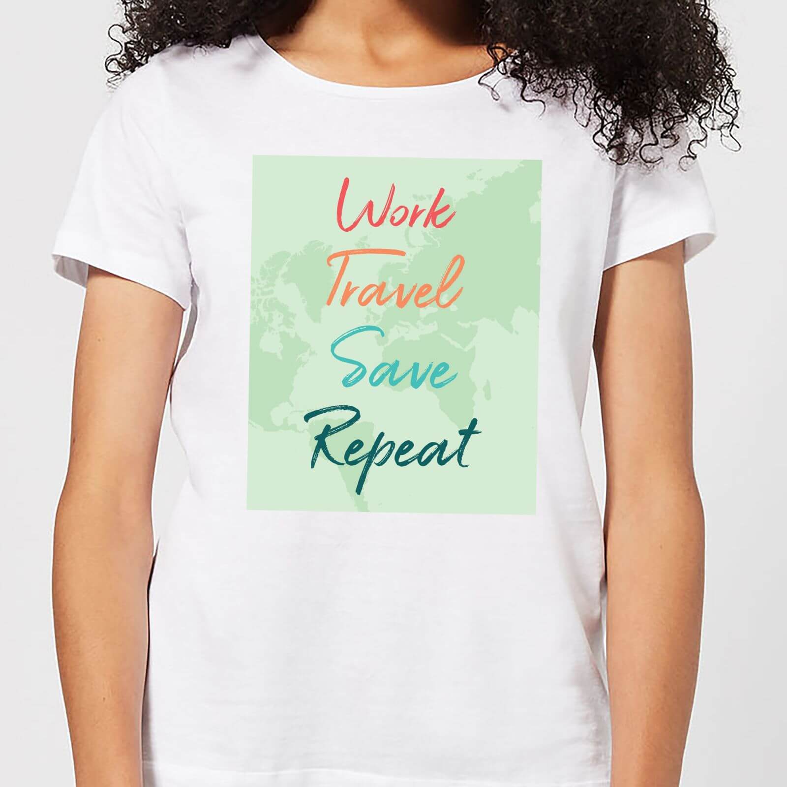 Work Travel Save Repeat Background Women's T-Shirt - White - XL - White