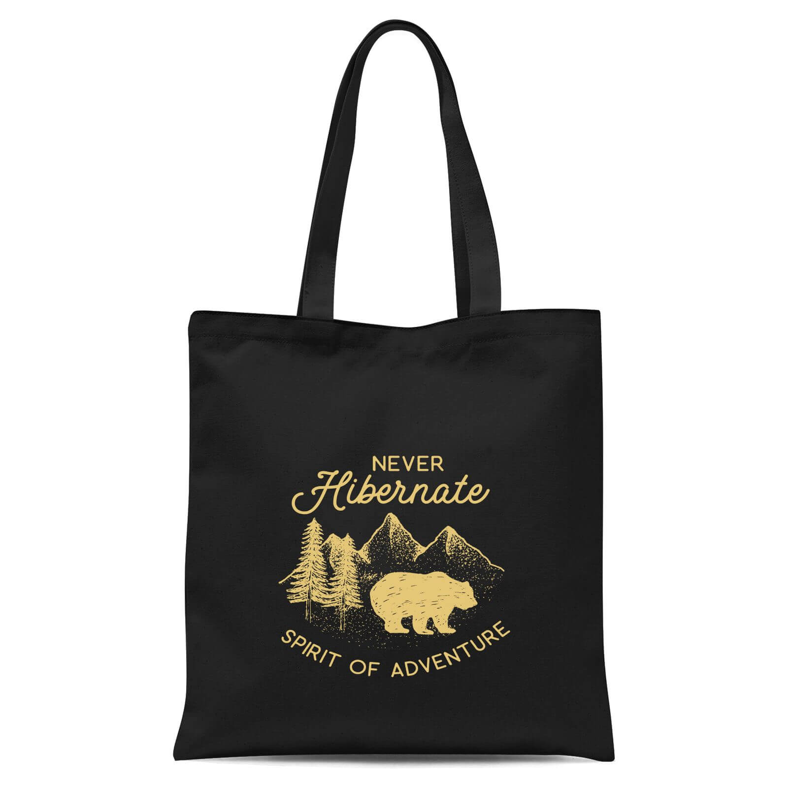 Never Hibernate Spirit Of Adventure Tote Bag - Black