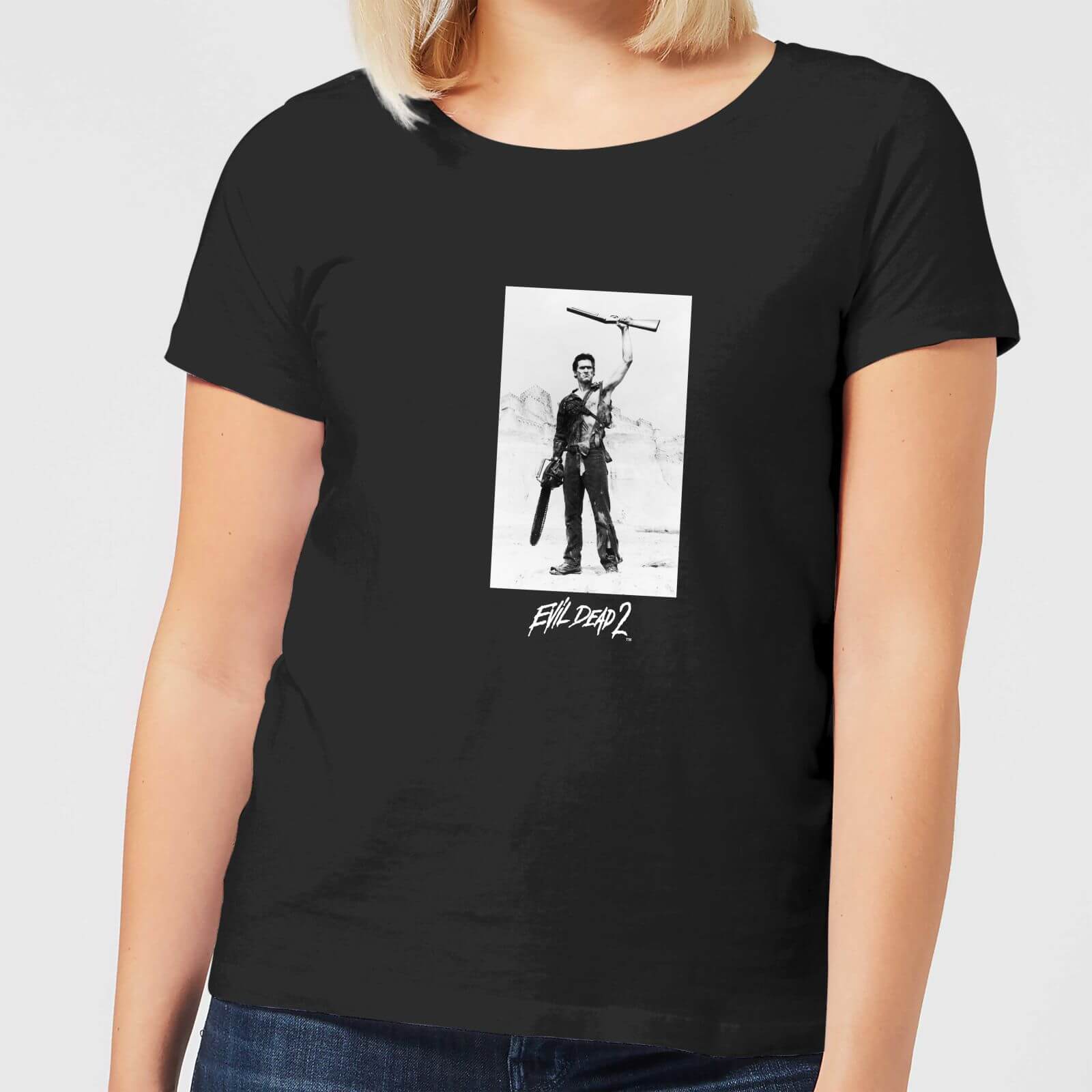 Evil Dead 2 Ash Boomstick Women's T-Shirt - Black - 5XL - Negro