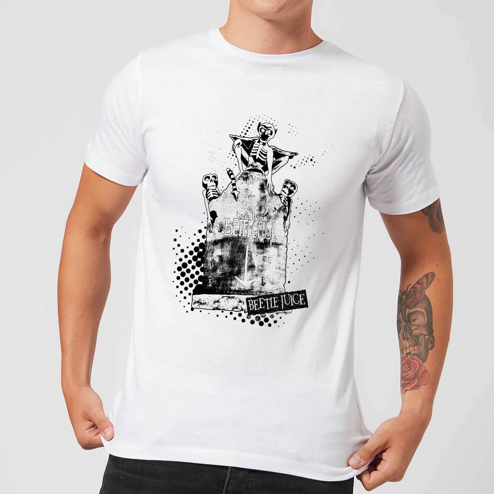 Beetlejuice Here Lies Betelgeuse Unisex T-Shirt - White - S - Blanc