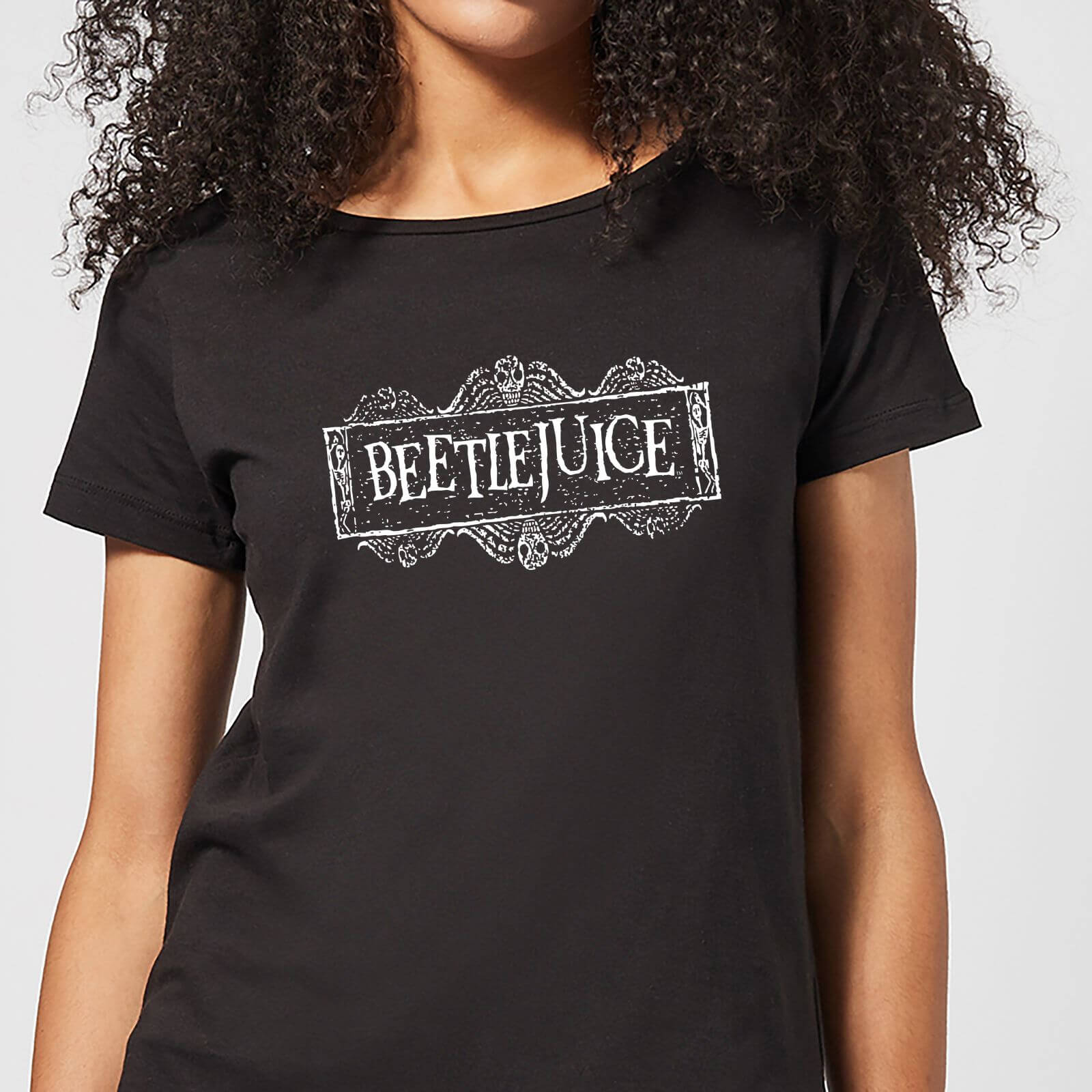 Beetlejuice White Logo Women's T-Shirt - Black - S - Black
