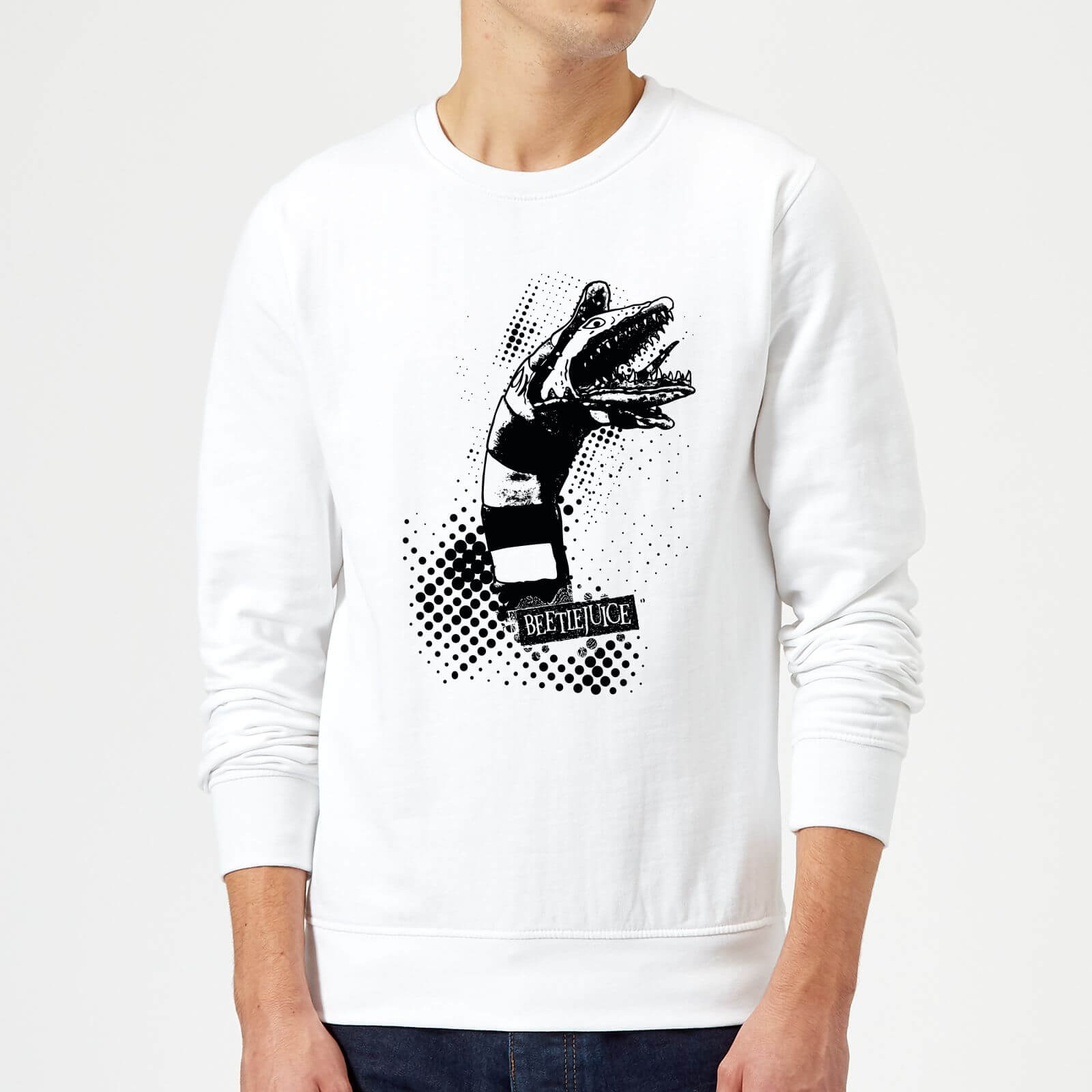 Beetlejuice Sandworm Attack Sweatshirt - White - L - White