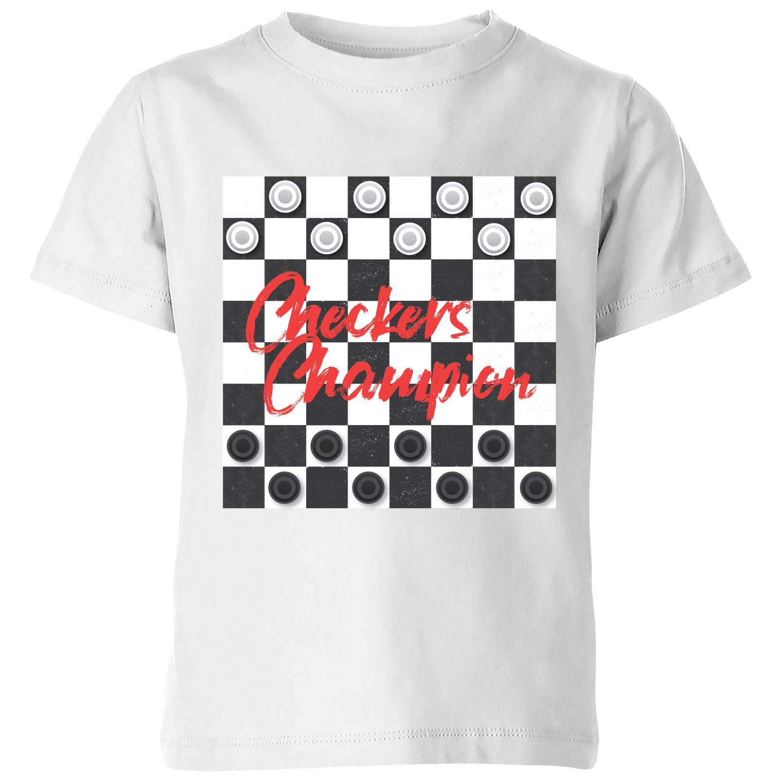 Checkers Board Champion Kids' T-Shirt - White - 5-6 Years - White