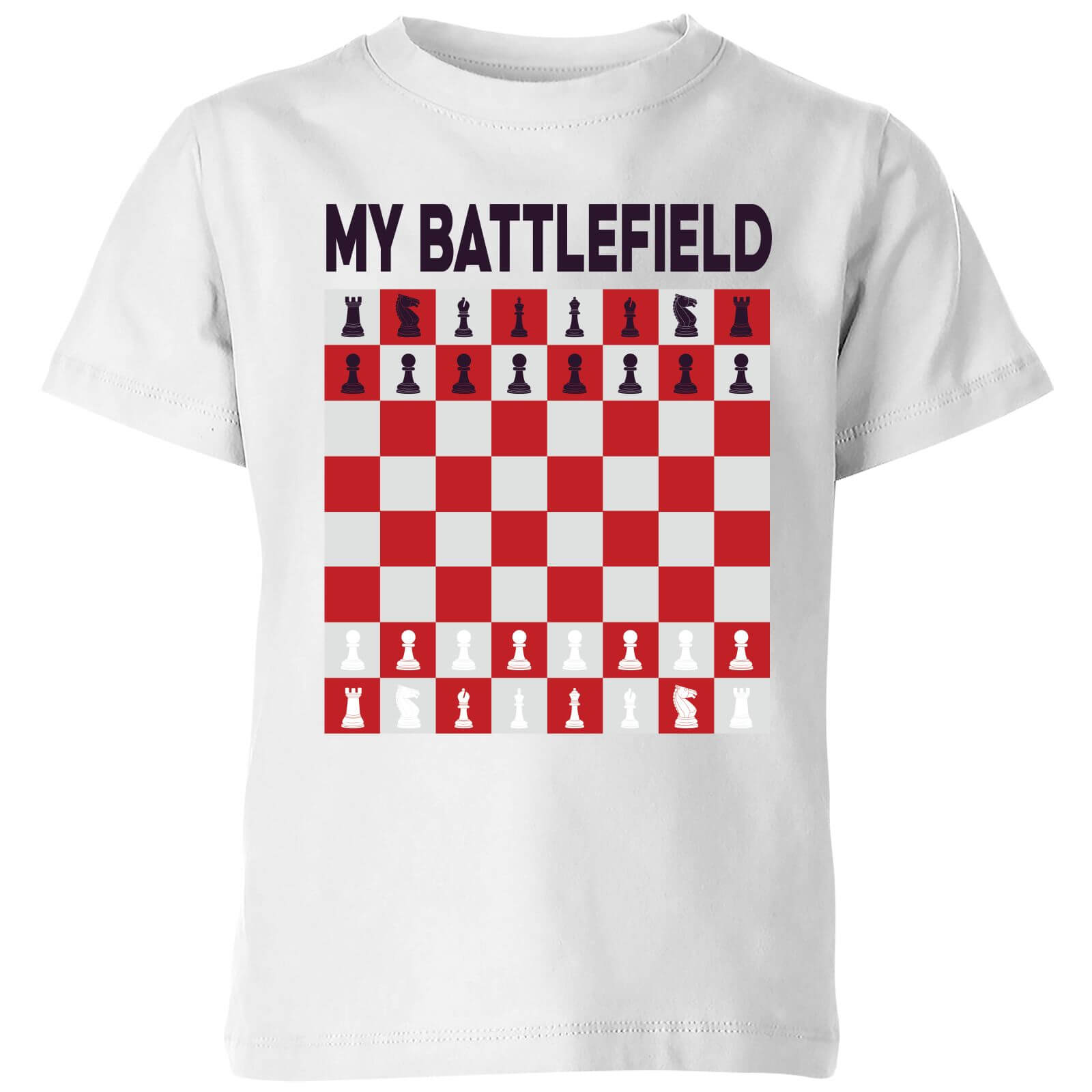 My Battlefield Chess Board Red & White Kids' T-Shirt - White - 5-6 Years - White