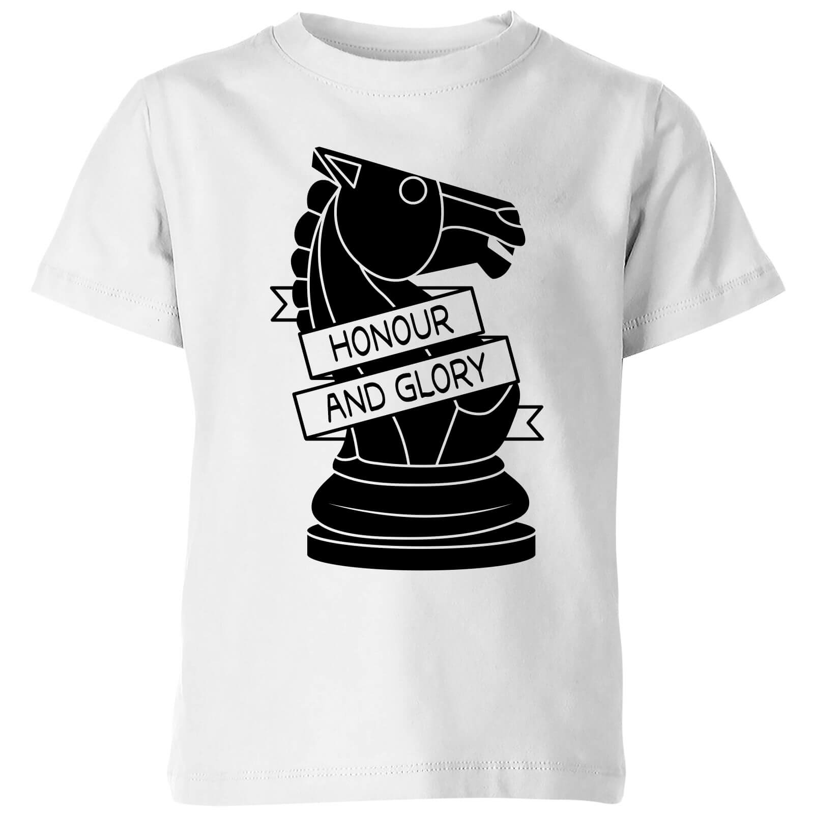 Knight Chess Piece Honour And Glory Kids' T-Shirt - White - 7-8 Years - White