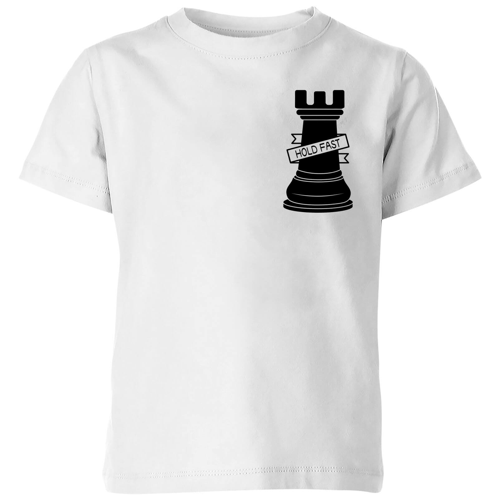 Rook Chess Piece Hold Fast Pocket Print Kids' T-Shirt - White - 3-4 Years - White