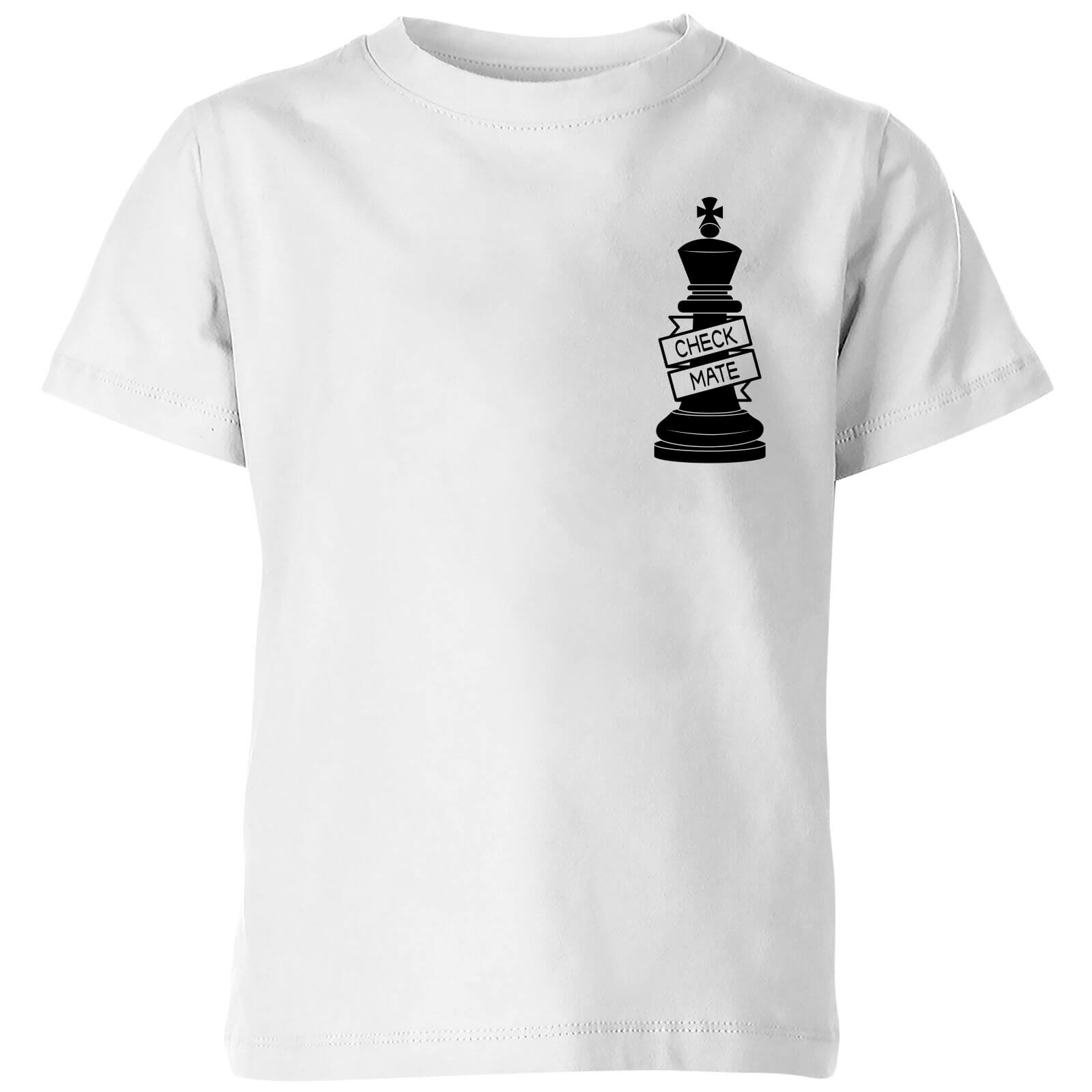 King Chess Piece Check Mate Pocket Print Kids' T-Shirt - White - 3-4 Years - White