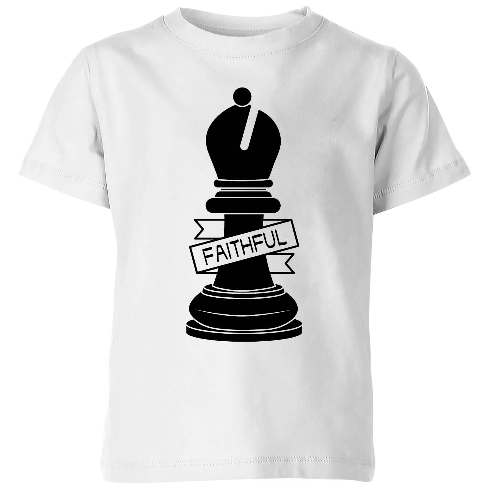 Bishop Chess Piece Faithful Kids' T-Shirt - White - 3-4 Years - White