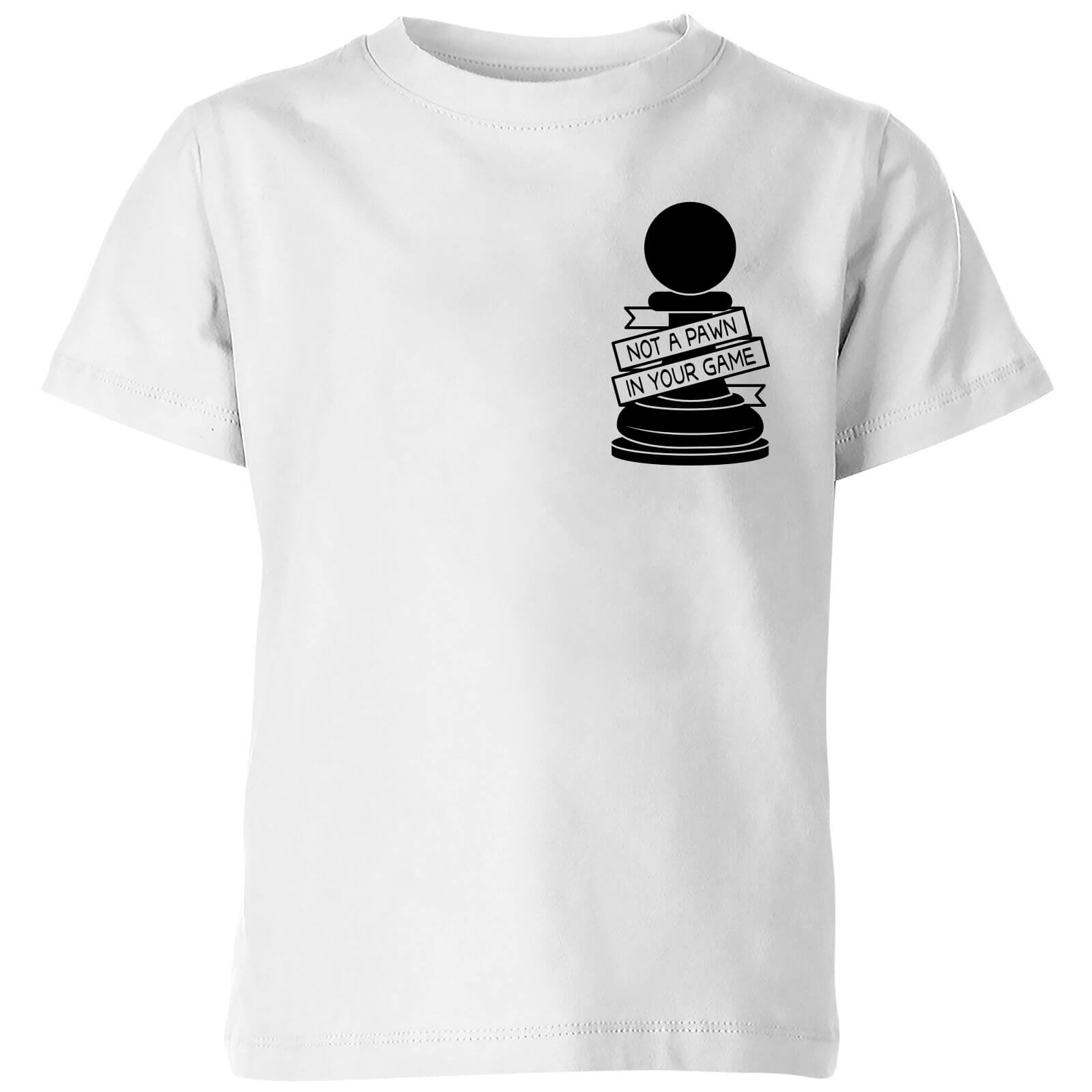 Pawn Chess Piece Pocket Print Kids' T-Shirt - White - 3-4 Years - White
