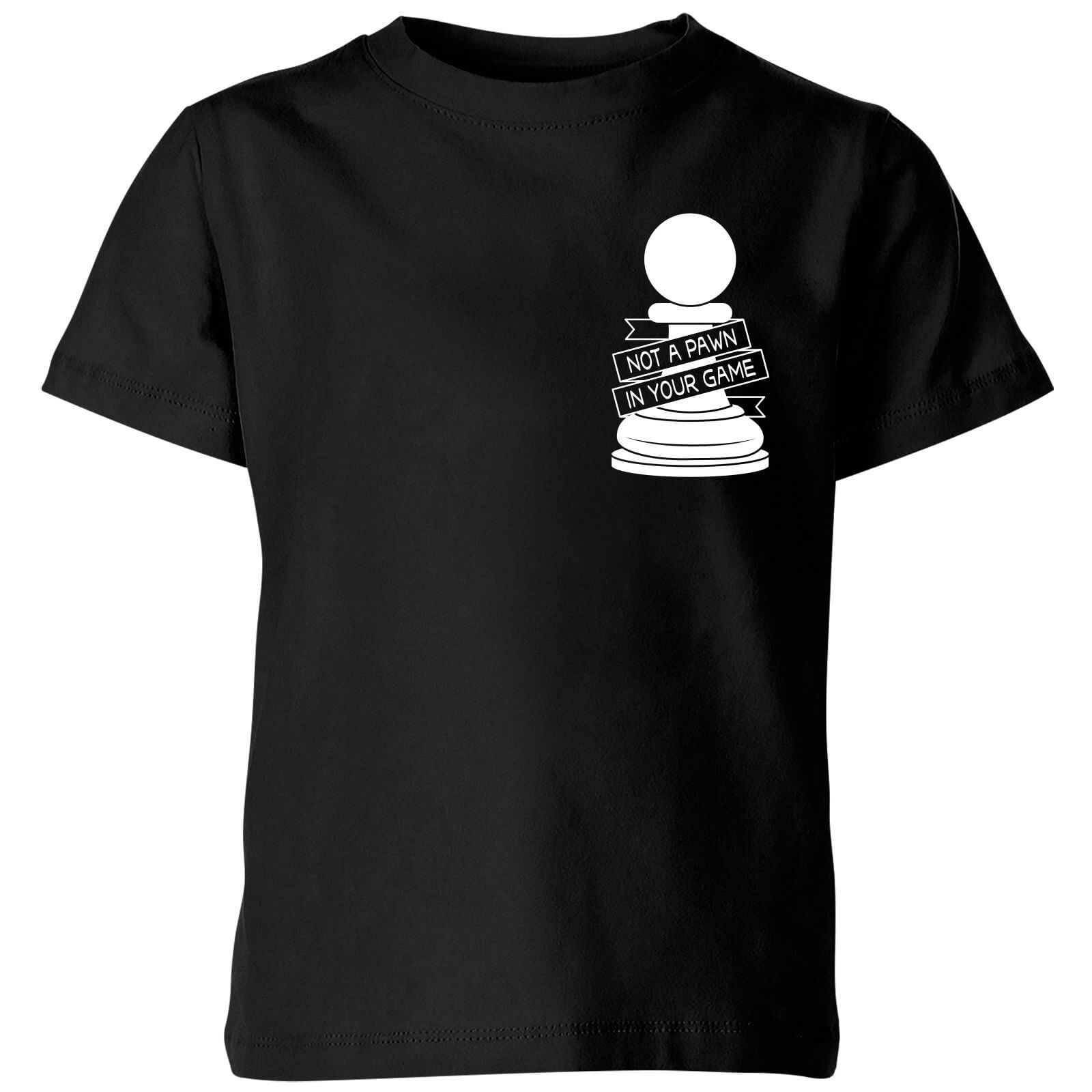 Not A Pawn In Your Game Pocket Print Kids' T-Shirt - Black - 3-4 Years - Black