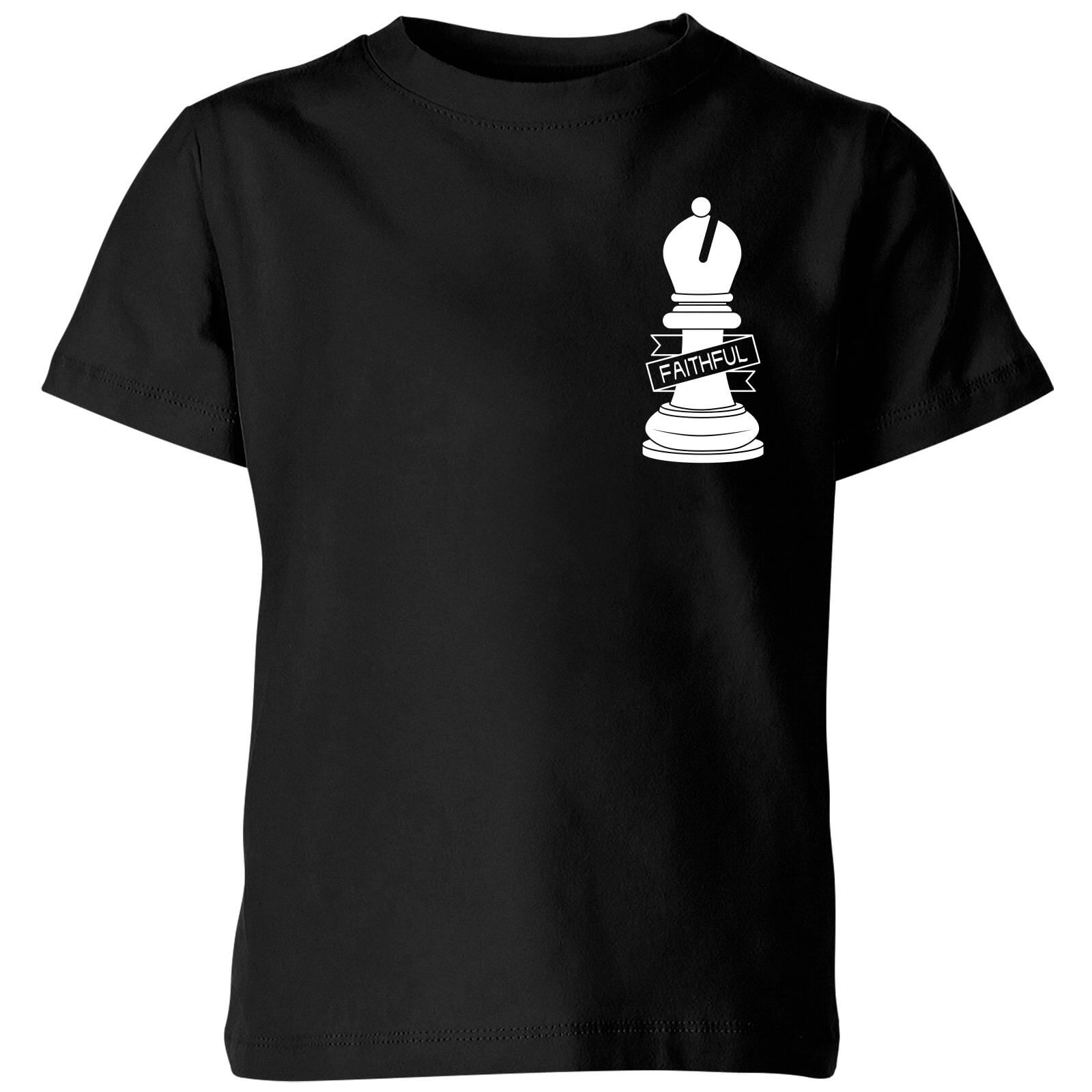 Faithful Pocket Print Kids' T-Shirt - Black - 9-10 Years - Black