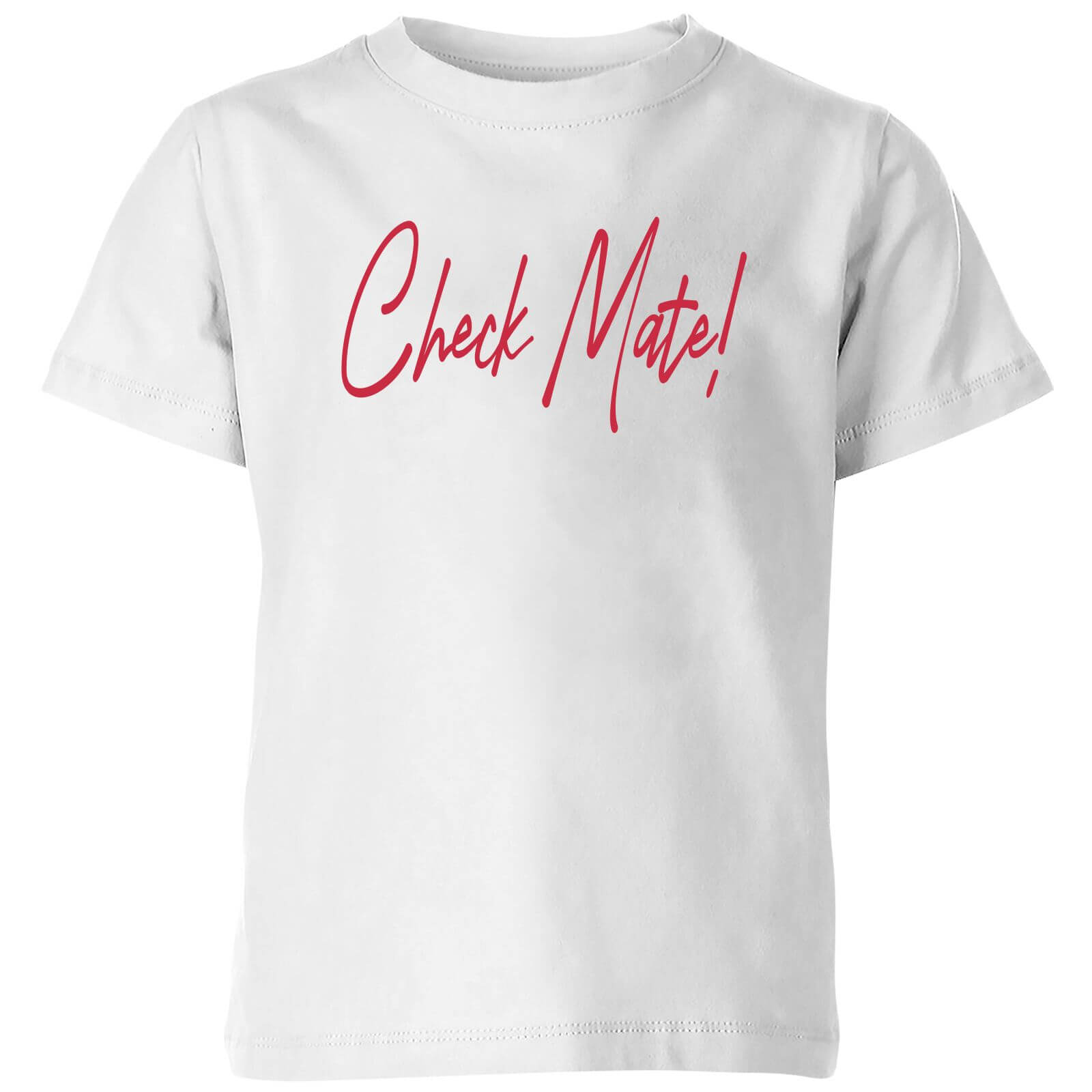 Check Mate! Script Text Kids' T-Shirt - White - 3-4 Years - White