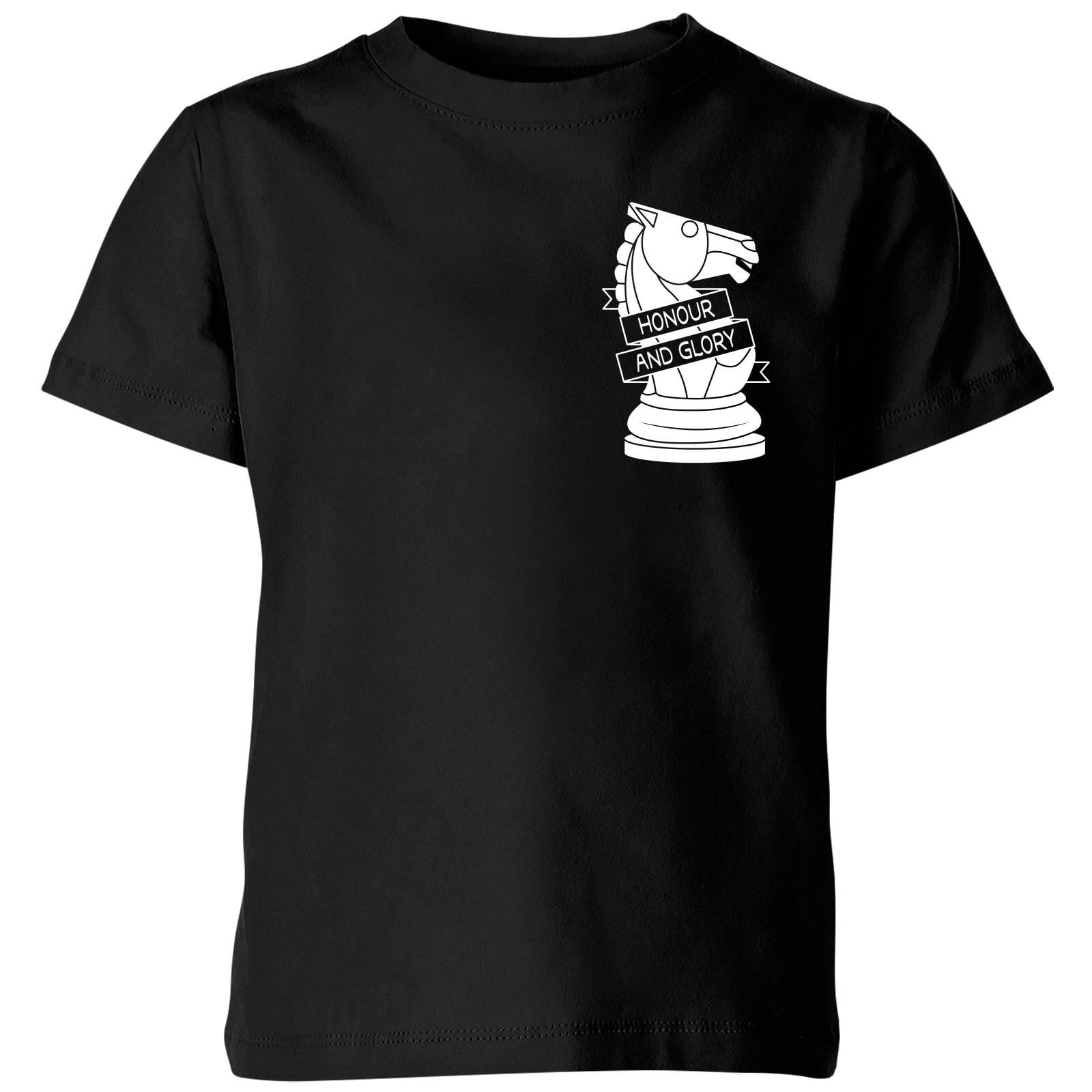 Honour And Glory Pocket Print Kids' T-Shirt - Black - 3-4 Years - Black