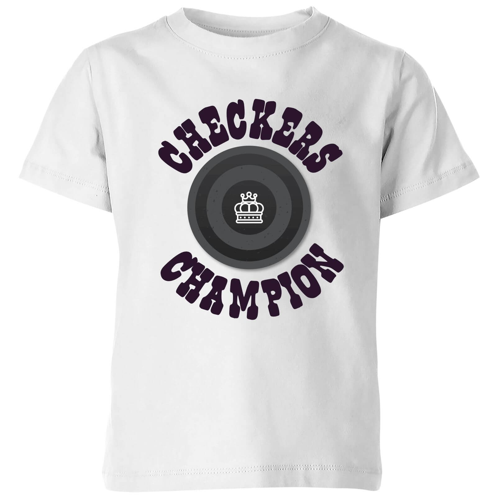 Checkers Champion Black Checker Kids' T-Shirt - White - 3-4 Years - White