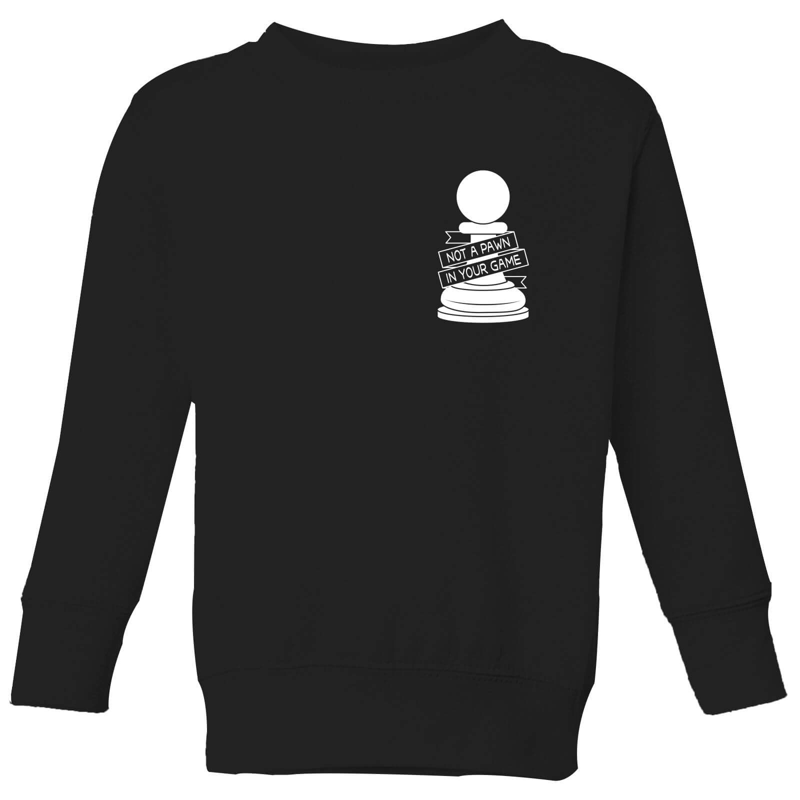 Not A Pawn In Your Game Pocket Print Kids' Sweatshirt - Black - 9-10 Years - Black
