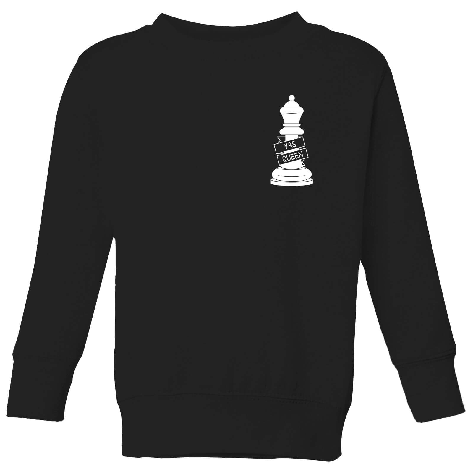Yas Queen White Pocket Print Kids' Sweatshirt - Black - 11-12 Years - Black