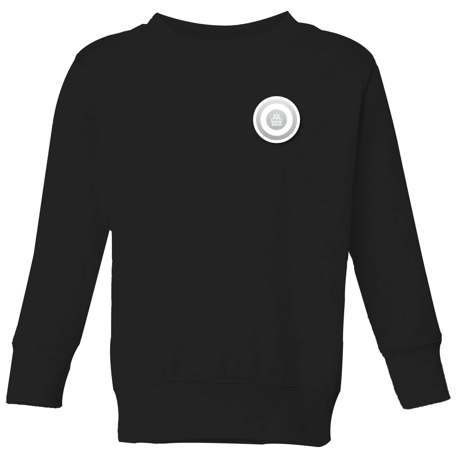 White Checker Pocket Print Kids' Sweatshirt - Black - 7-8 Years - Black