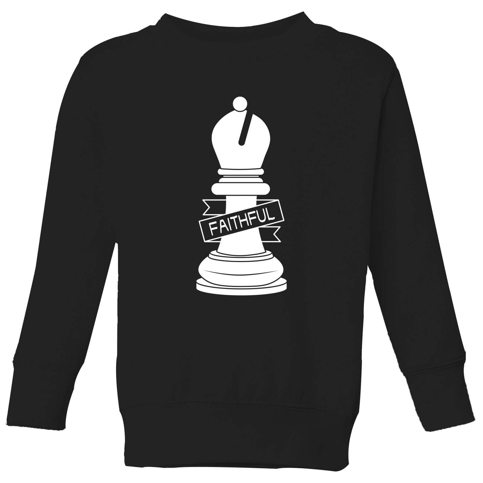 Bishop Chess Piece Faithful Kids' Sweatshirt - Black - 11-12 Years - Black