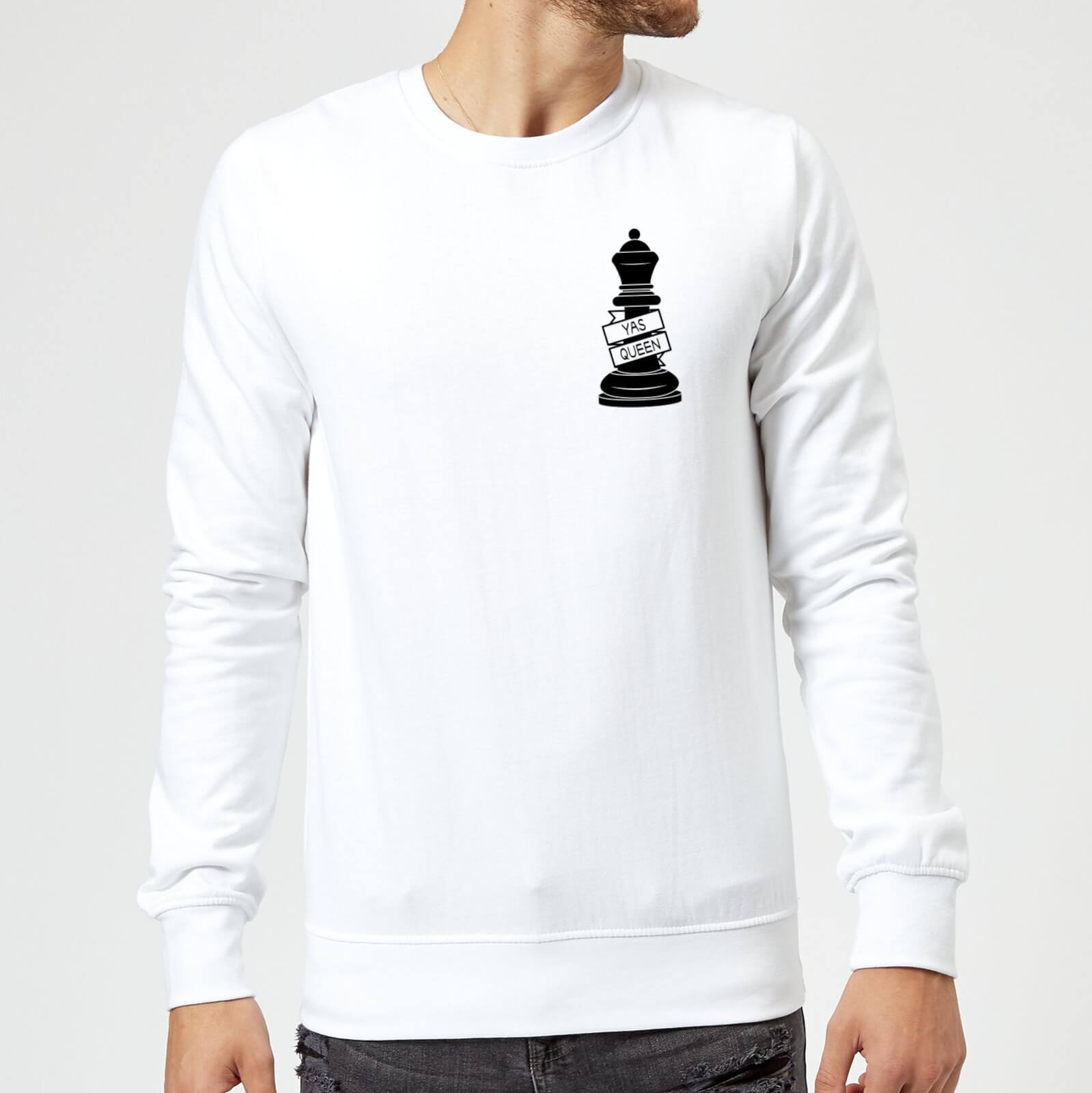 Queen Chess Piece Yas Queen Pocket Print Sweatshirt - White - S - White
