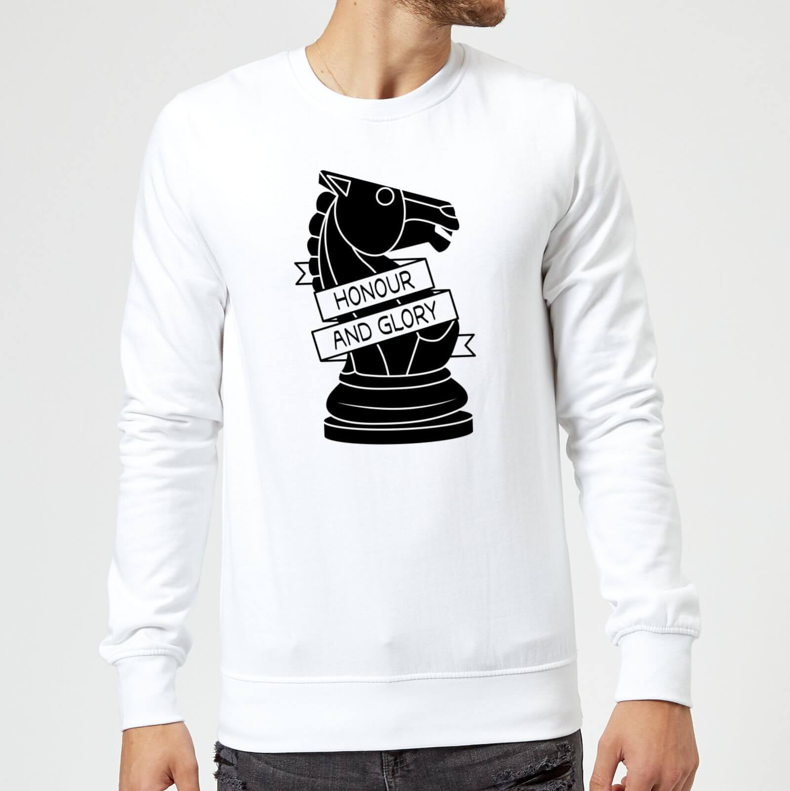 Knight Chess Piece Honour And Glory Sweatshirt - White - S - White