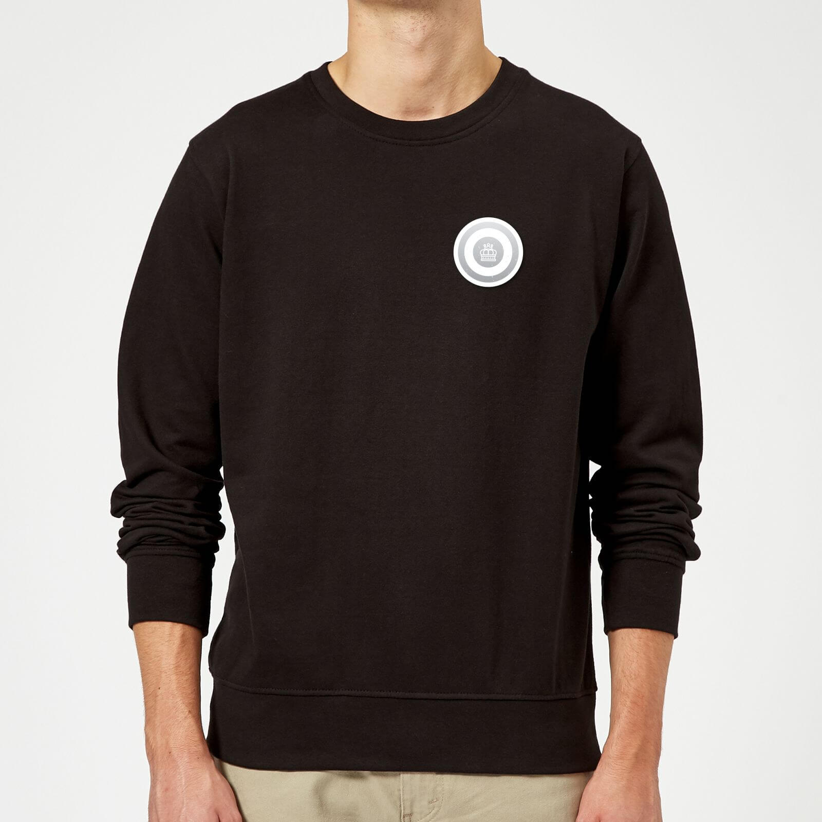 White Checker Pocket Print Sweatshirt - Black - S - Black