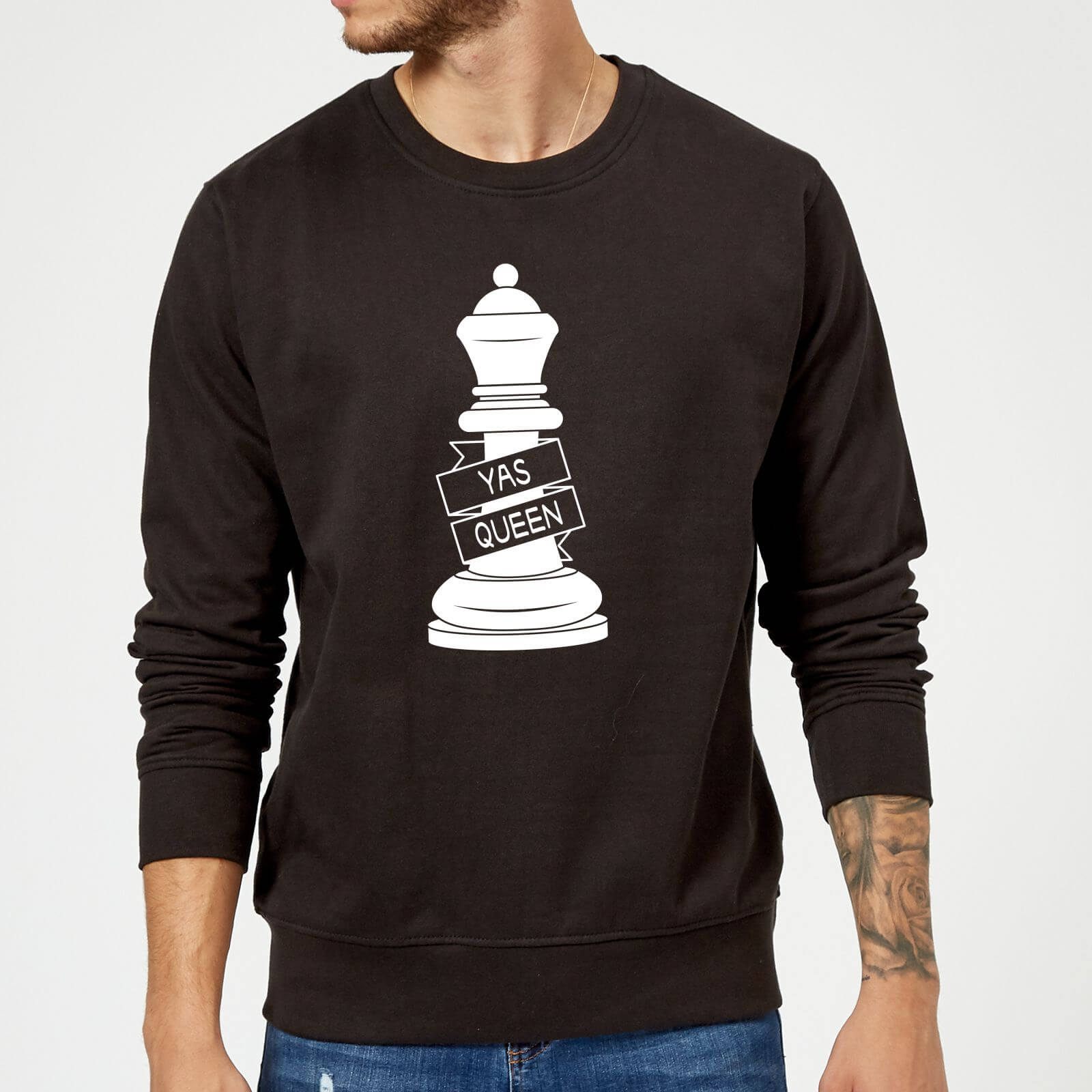 Queen Chess Piece Yas Queen Sweatshirt - Black - S - Black