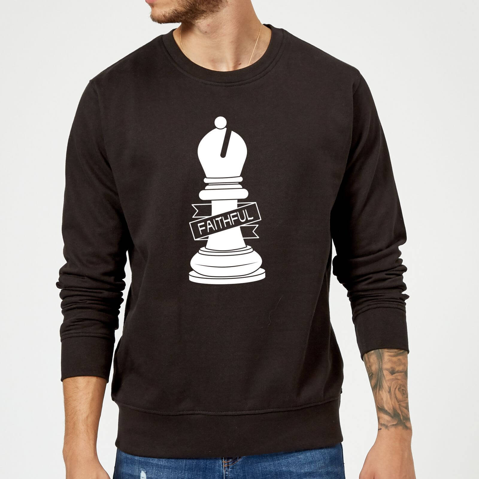 Bishop Chess Piece Faithful Sweatshirt - Black - S - Black